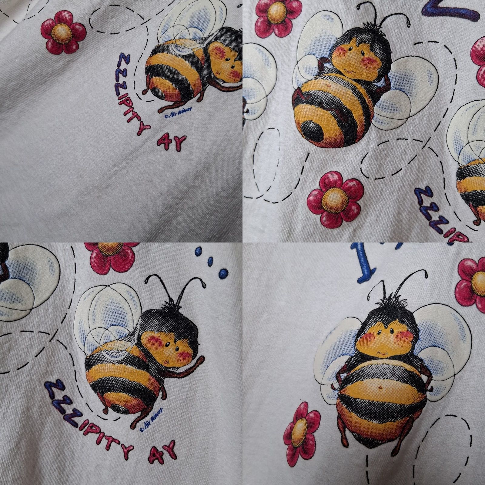 Vintage VINTAGE Brisco Bay Shirt Women 2XL White Bee Busy Zippety Nature T Buzzing Flowers Cotton Knit T-Shirt Short Sleeve Crew Neck Pullover Casual Graphic Size XXL / US 16-18 / IT 52-54 - 9 Thumbnail