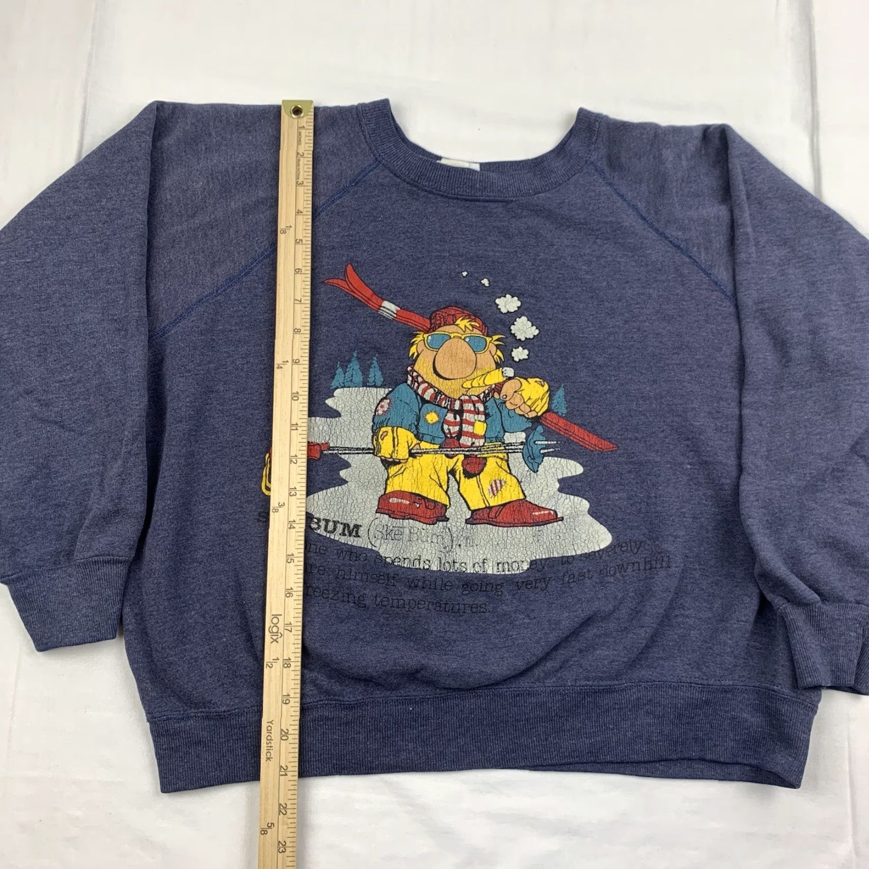 Vintage VINTAGE Ski Sweatshirt Men L Gray Funny 80s Pullover Definition Cartoon Ski Bum Mens Large Gray Cartoon 80s Funny Pullover Sweatshirt Size US L / EU 52-54 / 3 - 6 Thumbnail