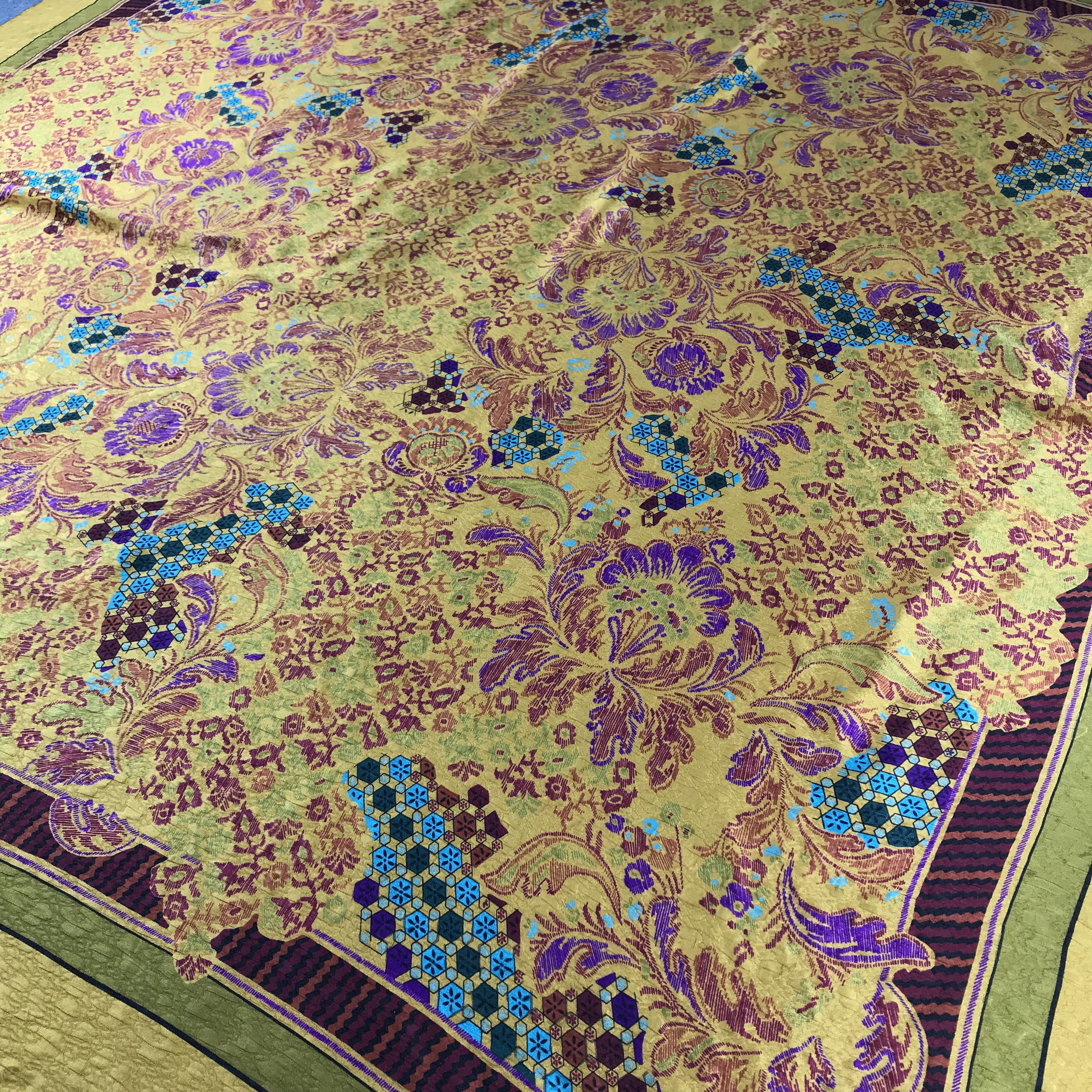 Vintage Luxury Design Made in Italy Big Sized Silk Scarf M223 Size ONE SIZE - 4 Thumbnail