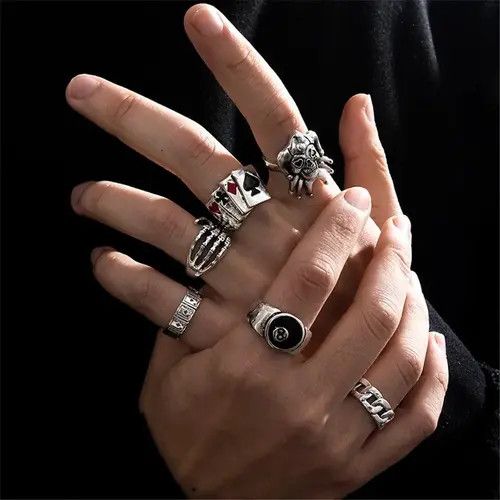 VIBE Skull and Card Rings Size ONE SIZE - 5 Thumbnail