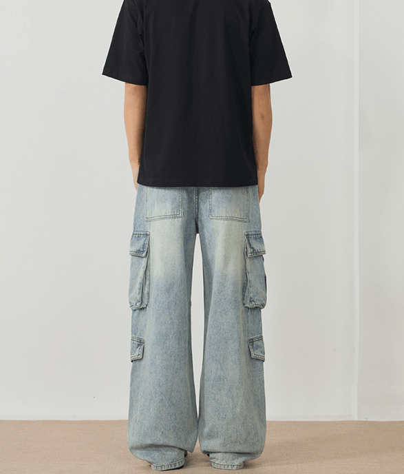 Japanese Brand × Jean American retro patchwork multi-pocket cargo baggy jeans Size US 32 / EU 48 - 5 Thumbnail