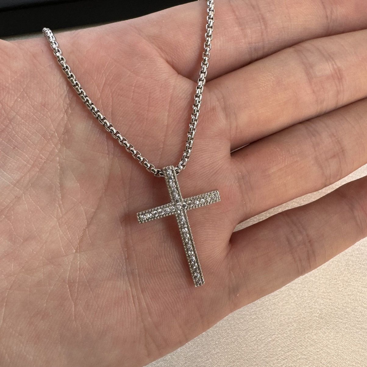 Other CZ Cross Pendant Necklace for Men Women,Hip Hop Unisex Style Size ONE SIZE - 4 Thumbnail