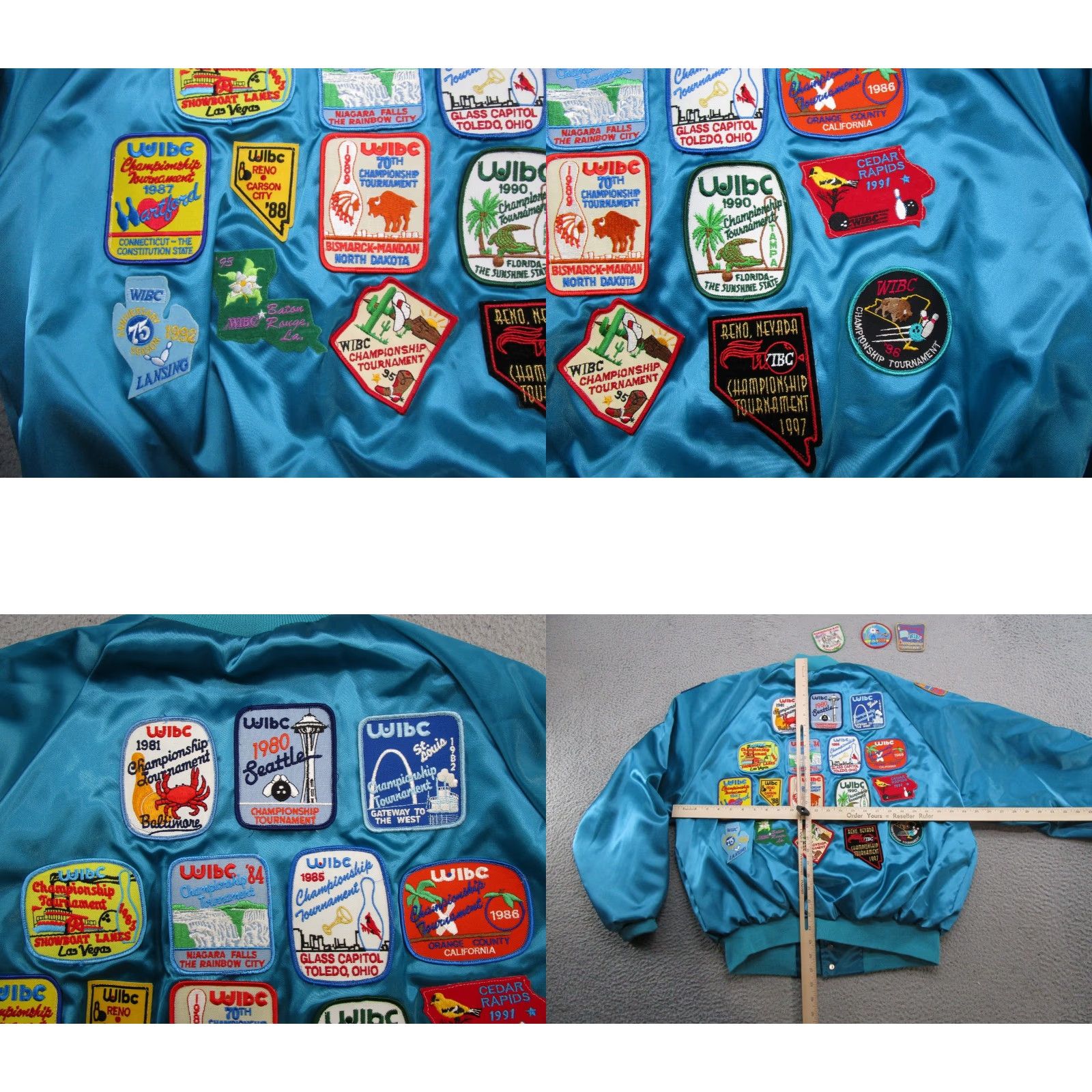 Vintage VINTAGE King Louie Satin Snap Up Bomber Jacket XL Blue Mens Size US XL / EU 56 / 4 - 8 Thumbnail