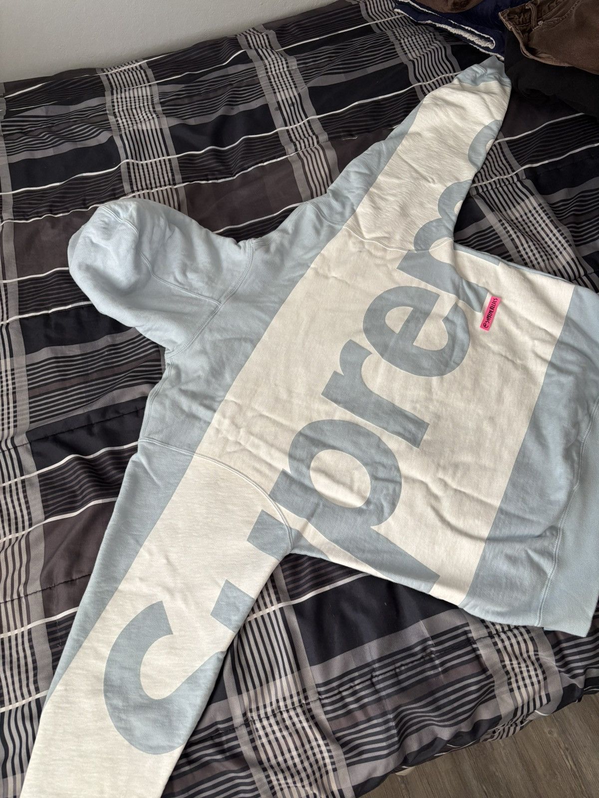 Supreme SS/21 Big Logo Hoodie, Light Blue Size US M / EU 48-50 / 2 - 1 Thumbnail