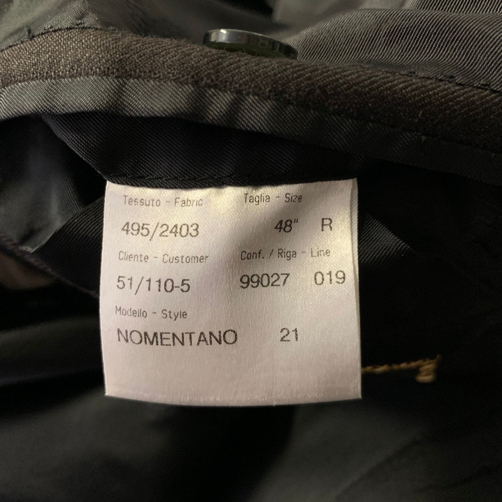 Brioni BRIONI 48R Black Brown Stripe Wool Blend Notch Lapel Suit Size 48R - 7 Thumbnail