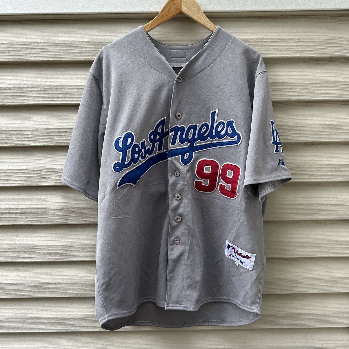 image of Y2K Los Angeles Dodgers, Manny Ramirez Jersey in Grey, Men's (Size XL)