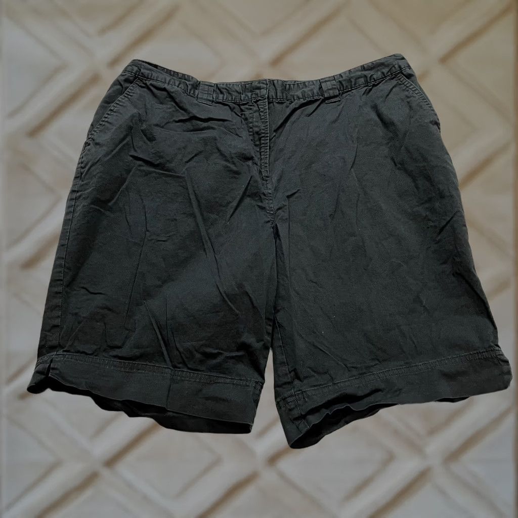 Vintage Kim Rogers Chino Bermuda Shorts Womesn 18W Black Casual Cotton Pockets 10” Insm Size 26" / US 2 / IT 38 - 1 Thumbnail