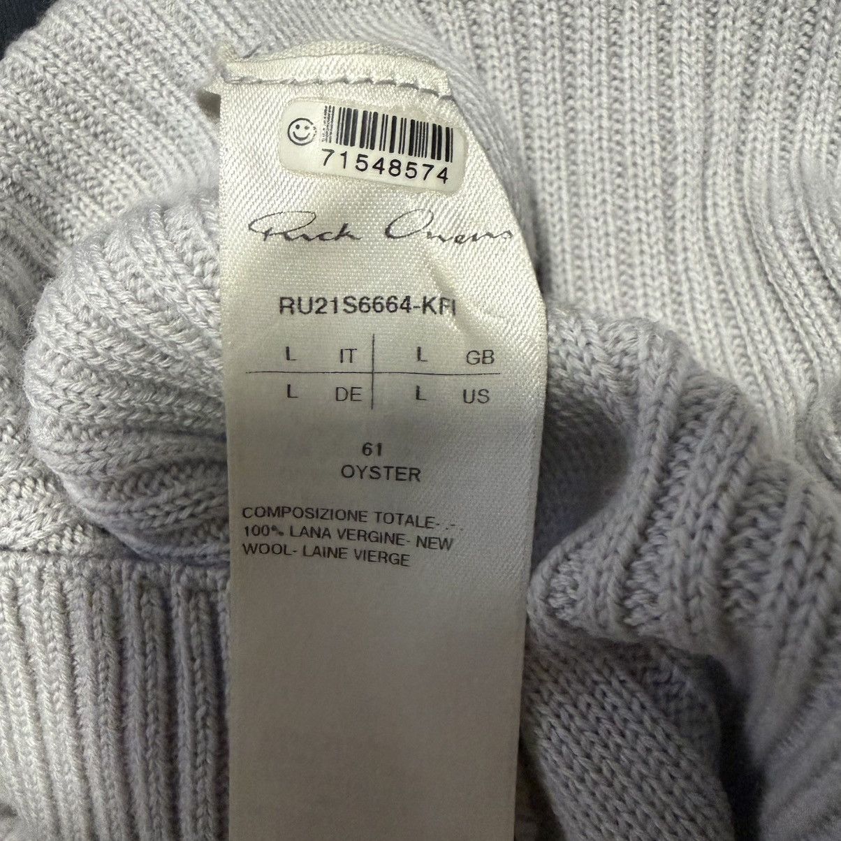 Rick Owens Rick Owens Fisherman Biker Sweater SS21 Size US L / EU 52-54 / 3 - 4 Thumbnail