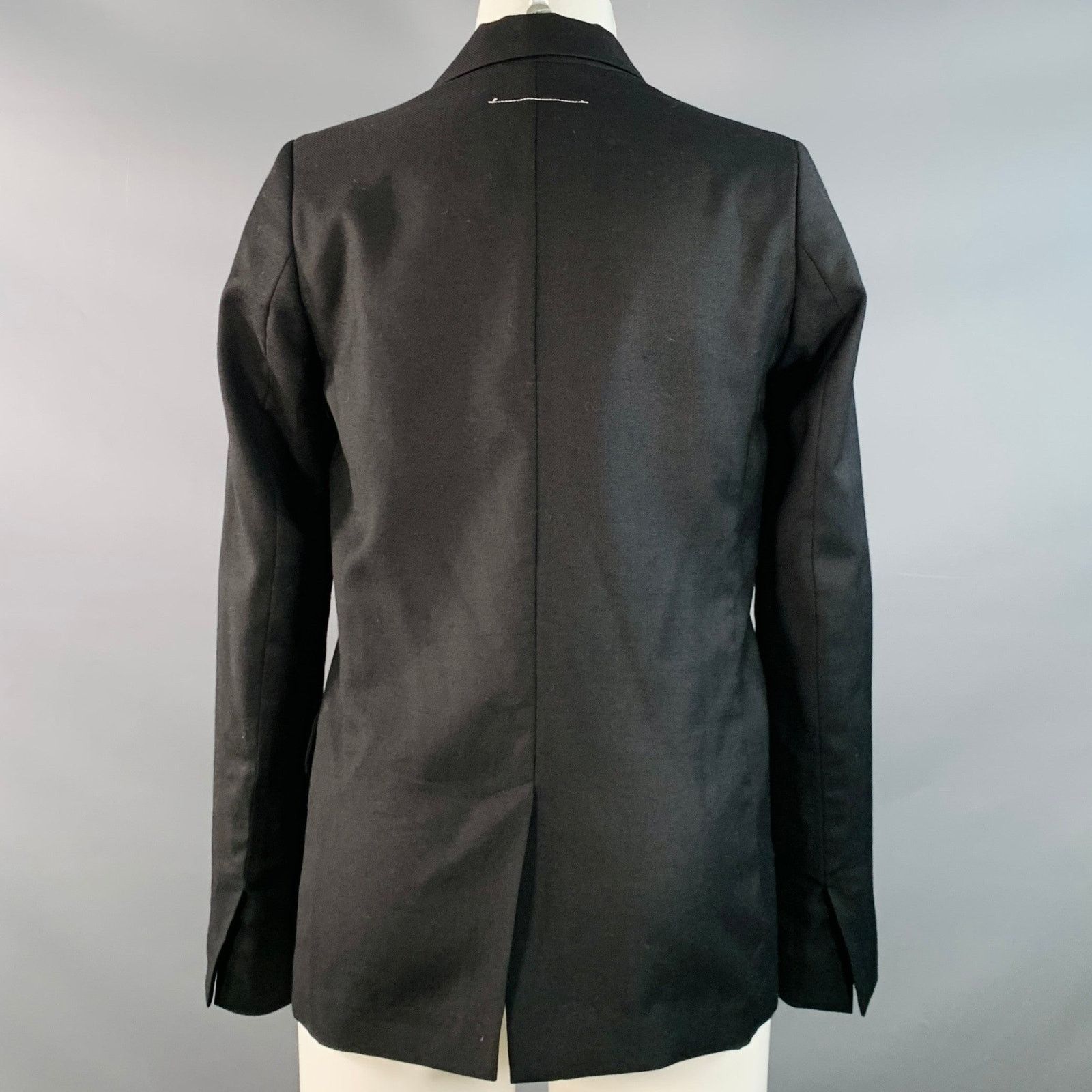 Maison Margiela 2 Black Wool Shawl Collar Jacket Blazer Size XS / US 0-2 / IT 36-38 - 4 Thumbnail
