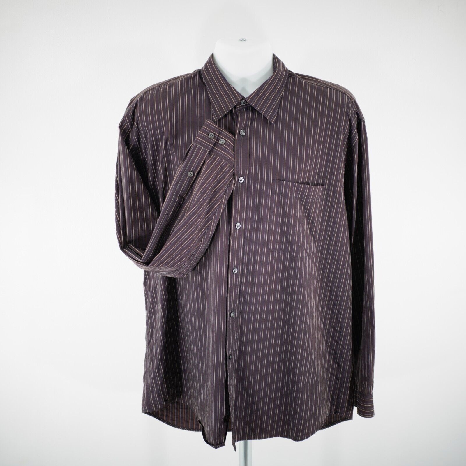 Joseph Abboud Joseph Abboud Purple Tan Striped Cotton Nylon XL Pocket Coll Size US XL / EU 56 / 4 - 4 Thumbnail