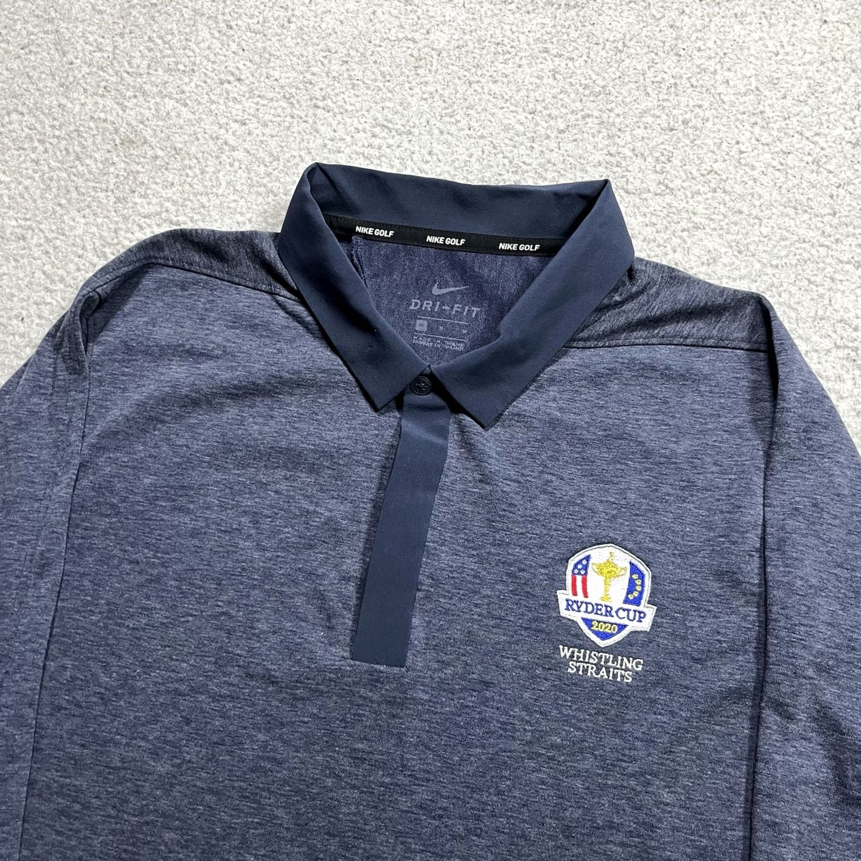 Nike Nike Polo Shirt Mens M Dri-Fit Ryder Cup 2020 Golf Whistling Straits Long Sleeve Blue Polo Shirt Nike Dri-FIT Mens M Casual Golf Clothing Size US M / EU 48-50 / 2 - 3 Thumbnail