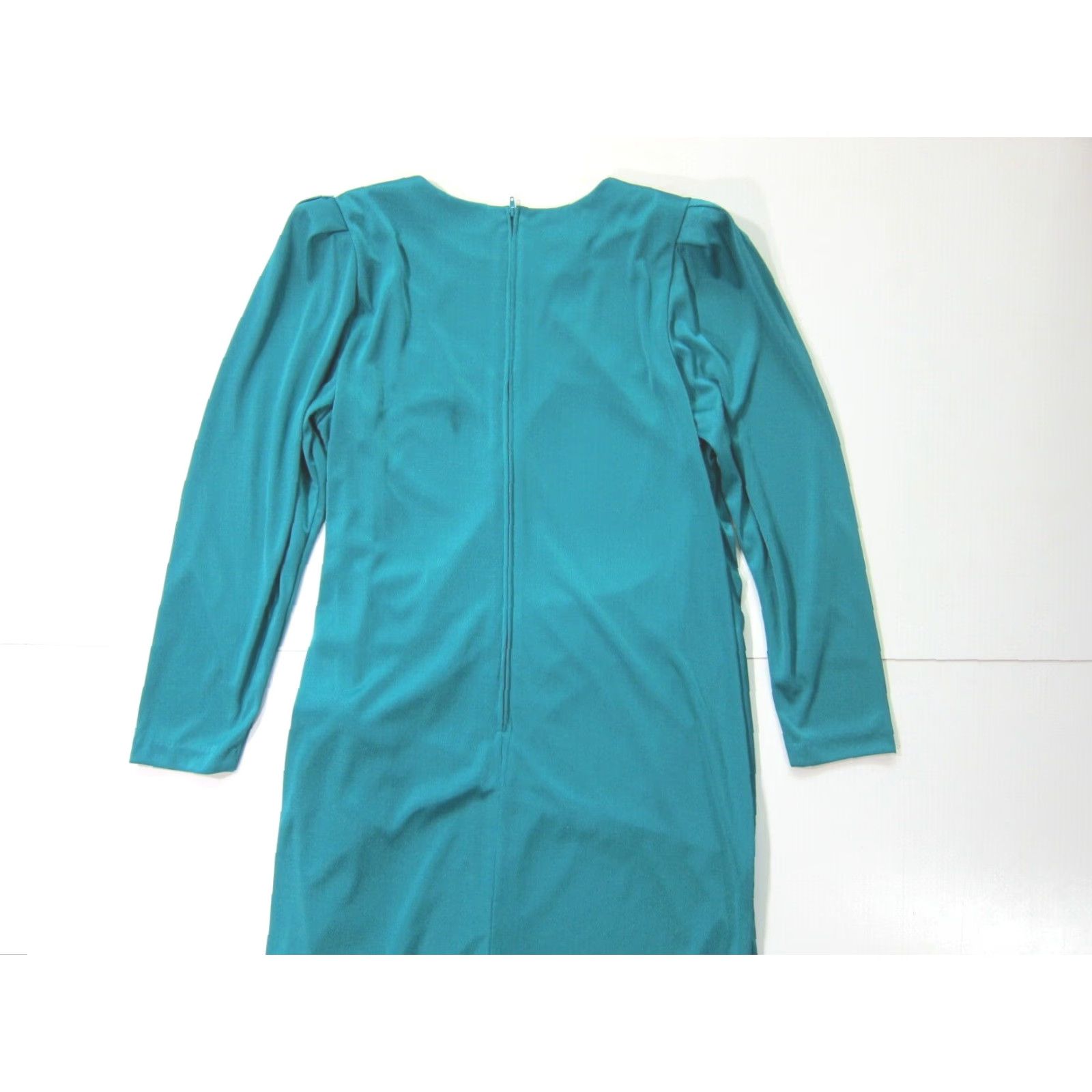 Vintage Vintage Pellini After 5 Green Long Sleeve Ruched Ruffle Cocktail Dress Women L Size L / US 10 / IT 46 - 6 Thumbnail