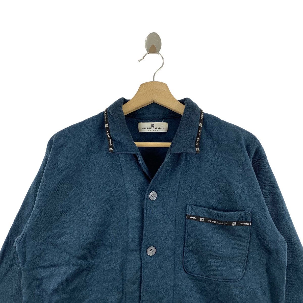 Pierre Balmain × Vintage Vintage PIERRE BALMAIN PARIS Collar Button Up Blue Shirt Size US M / EU 48-50 / 2 - 2 Thumbnail