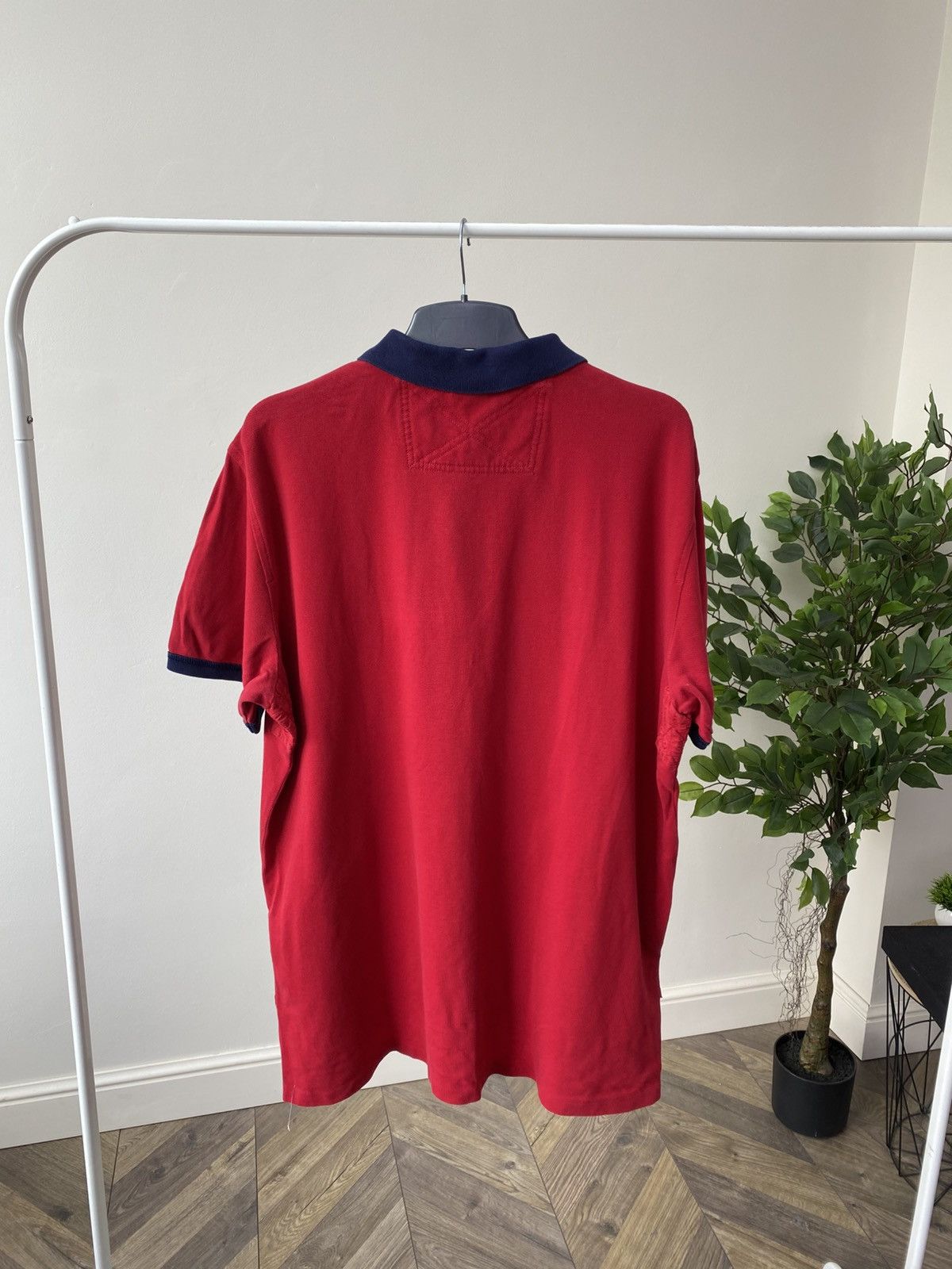 Polo Ralph Lauren × Vintage Vintage Polo Ralph Lauren Red Rugby USA 1/4 Zip Big Pony Size US XL / EU 56 / 4 - 12 Thumbnail