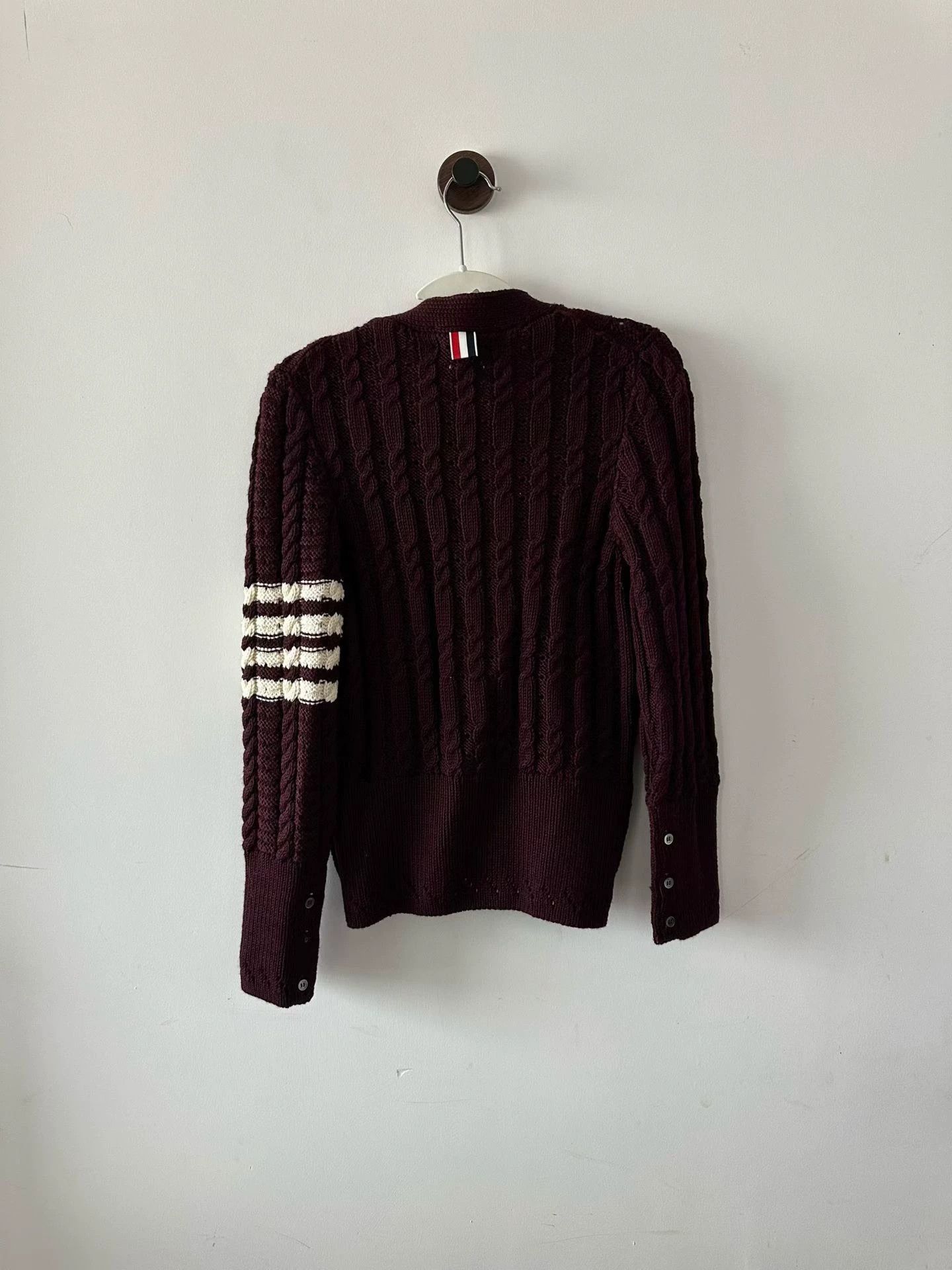 Thom Browne Thom Browne Wine Red Wool Cardigan 40 Size S / US 4 / IT 40 - 2 Thumbnail