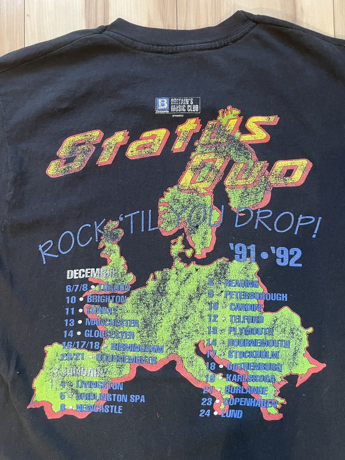 Band Tees × Vintage Status Quo 1991 Vintage Tour T-Shirt Size US L / EU 52-54 / 3 - 6 Thumbnail