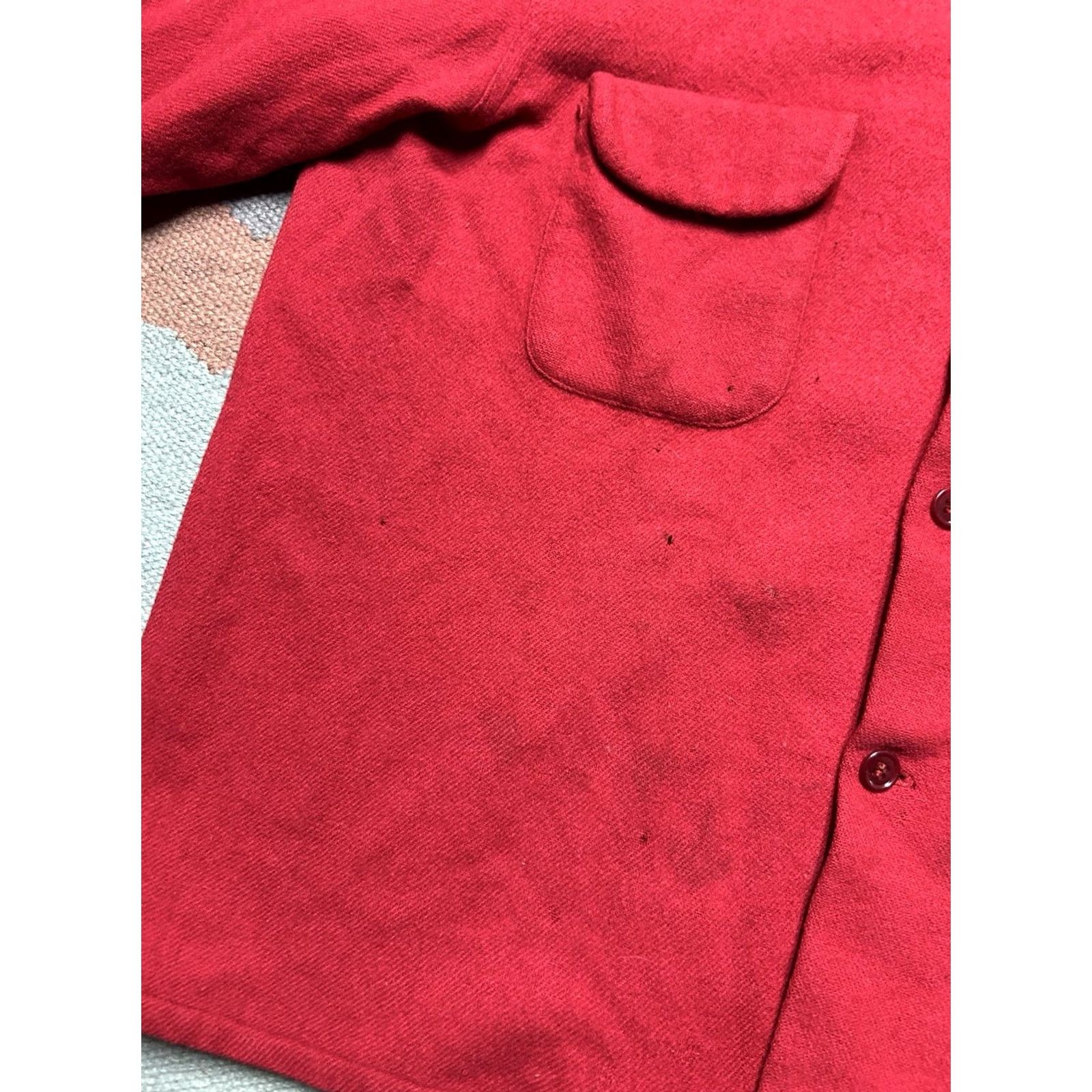 Vintage VINTAGE Campus Shirt Long Sleeve M/L 1950s Wool Loop Collar Hollywood Distressed Mens Size US M / EU 48-50 / 2 - 4 Thumbnail