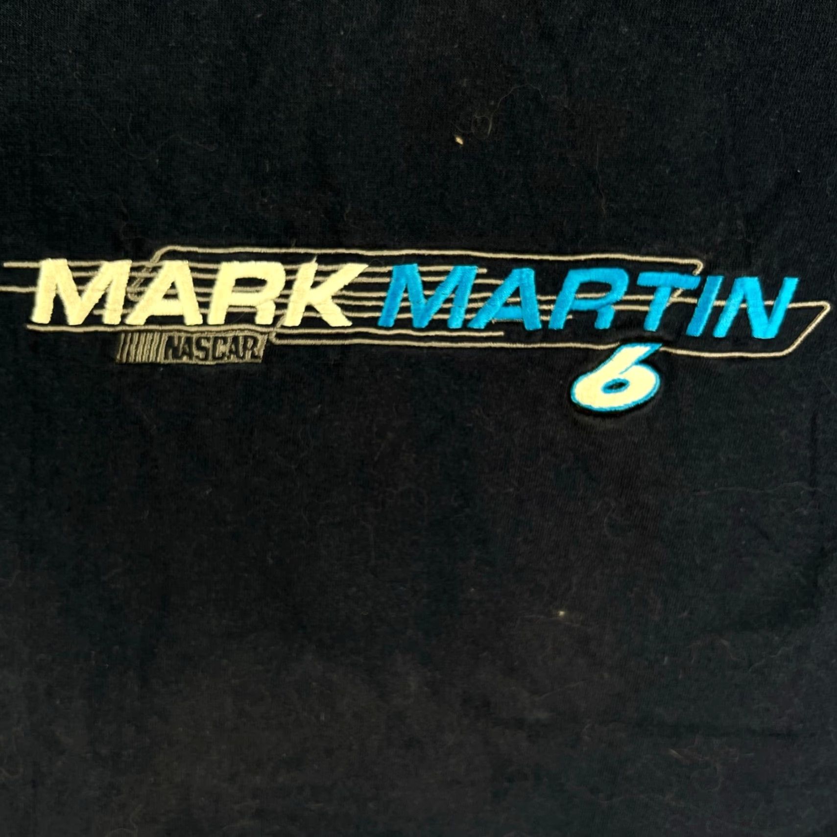 NASCAR VINTAGE NASCAR Shirt Mens XL Blue Mark Martin #6 Embroidered Checker Flag Size US XL / EU 56 / 4 - 2 Thumbnail