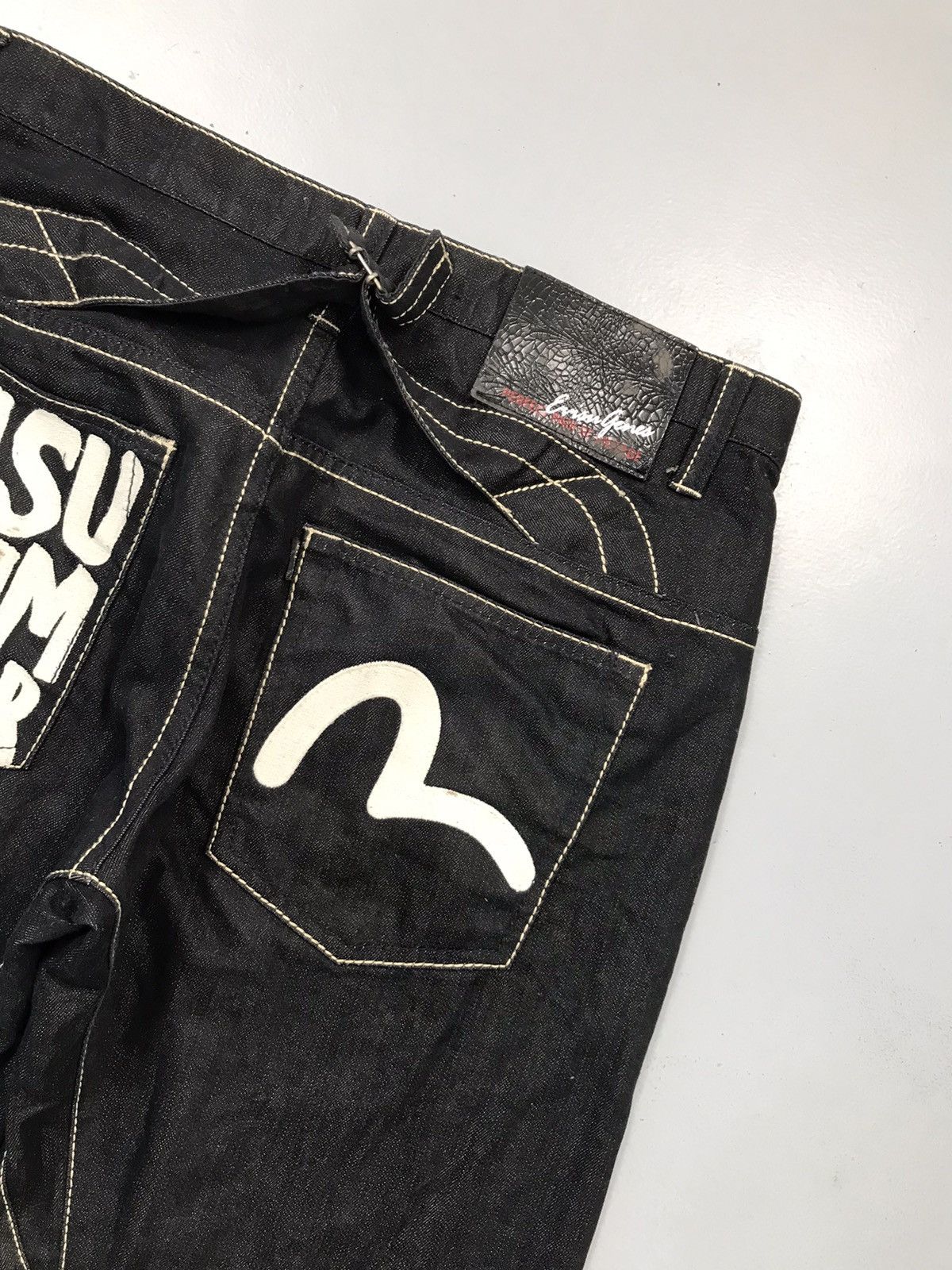 Japanese Brand Vintage Evisu inspired seagull buckle belt jort Size US 35 - 10 Thumbnail
