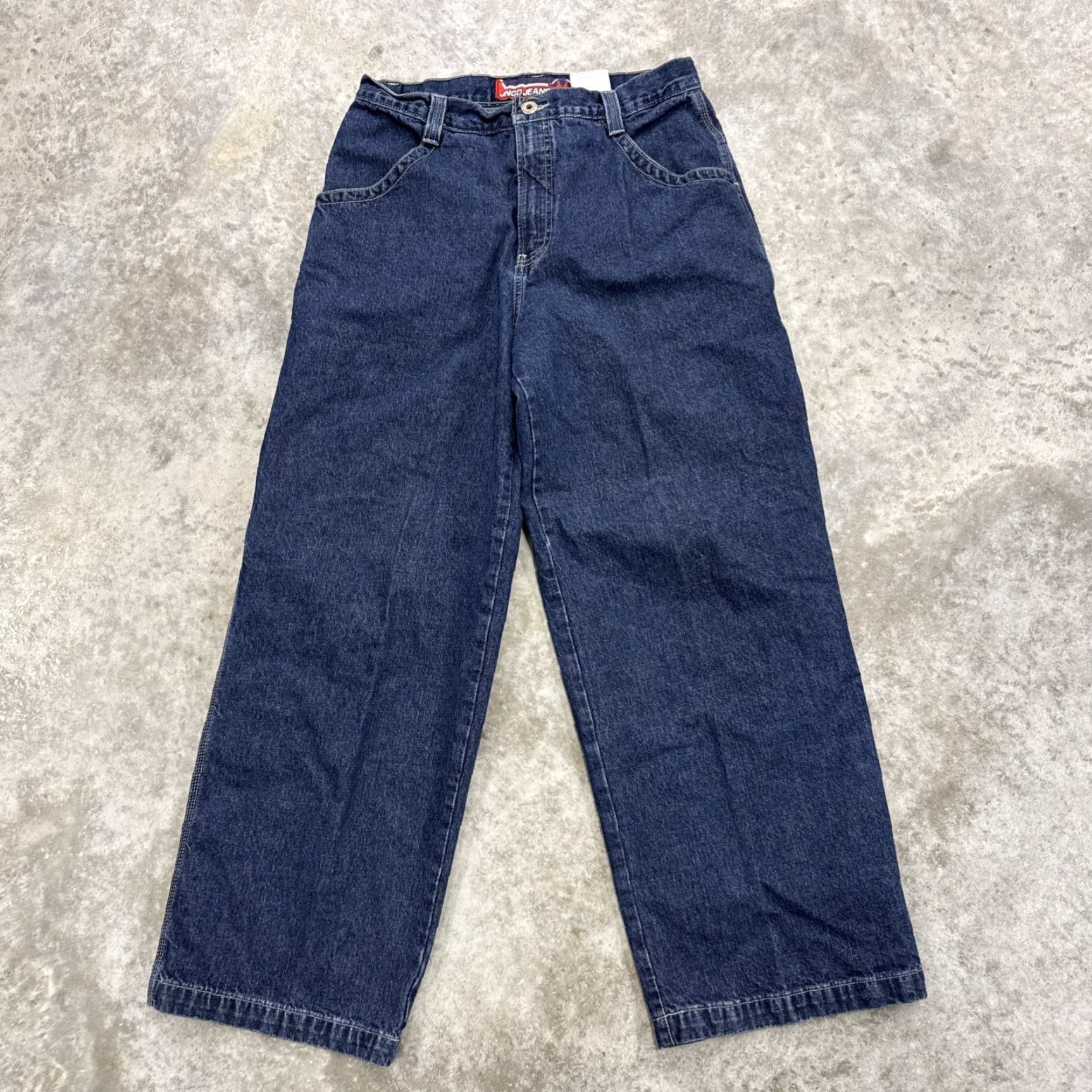 JNCO VINTAGE JNCO Jeans mens 33 x 30 Baggy Wide-Leg Crown Carpenter Skater 90s Grunge Jeans Mens Regular Blue Cotton Denim Embroidered Logo Vintage JNCO Size US 33 - 4 Thumbnail