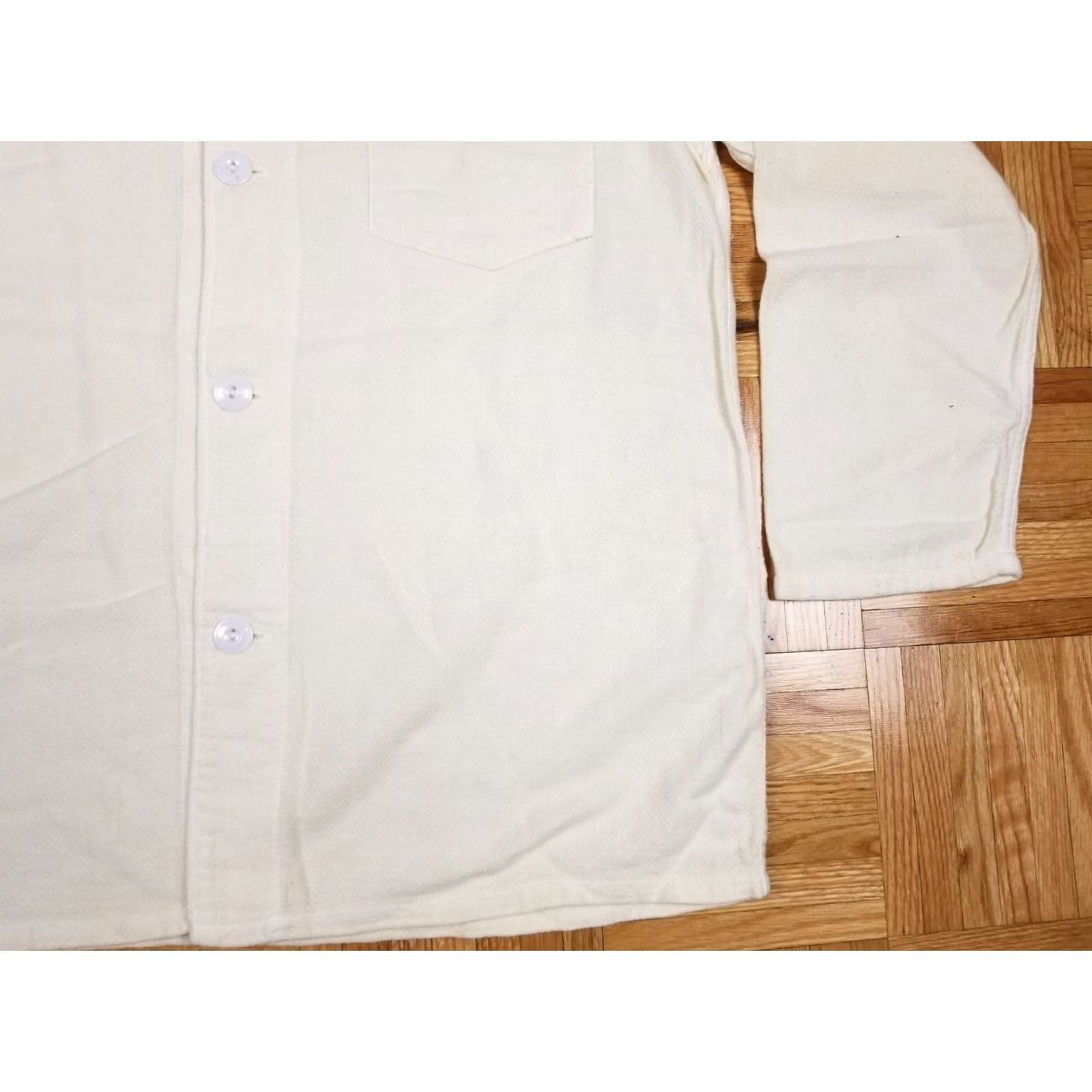 Vintage VINTAGE WHITEHOUSE WHITE COTTON WORK SHIRT JACKET MEDIUM Size US M / EU 48-50 / 2 - 6 Thumbnail