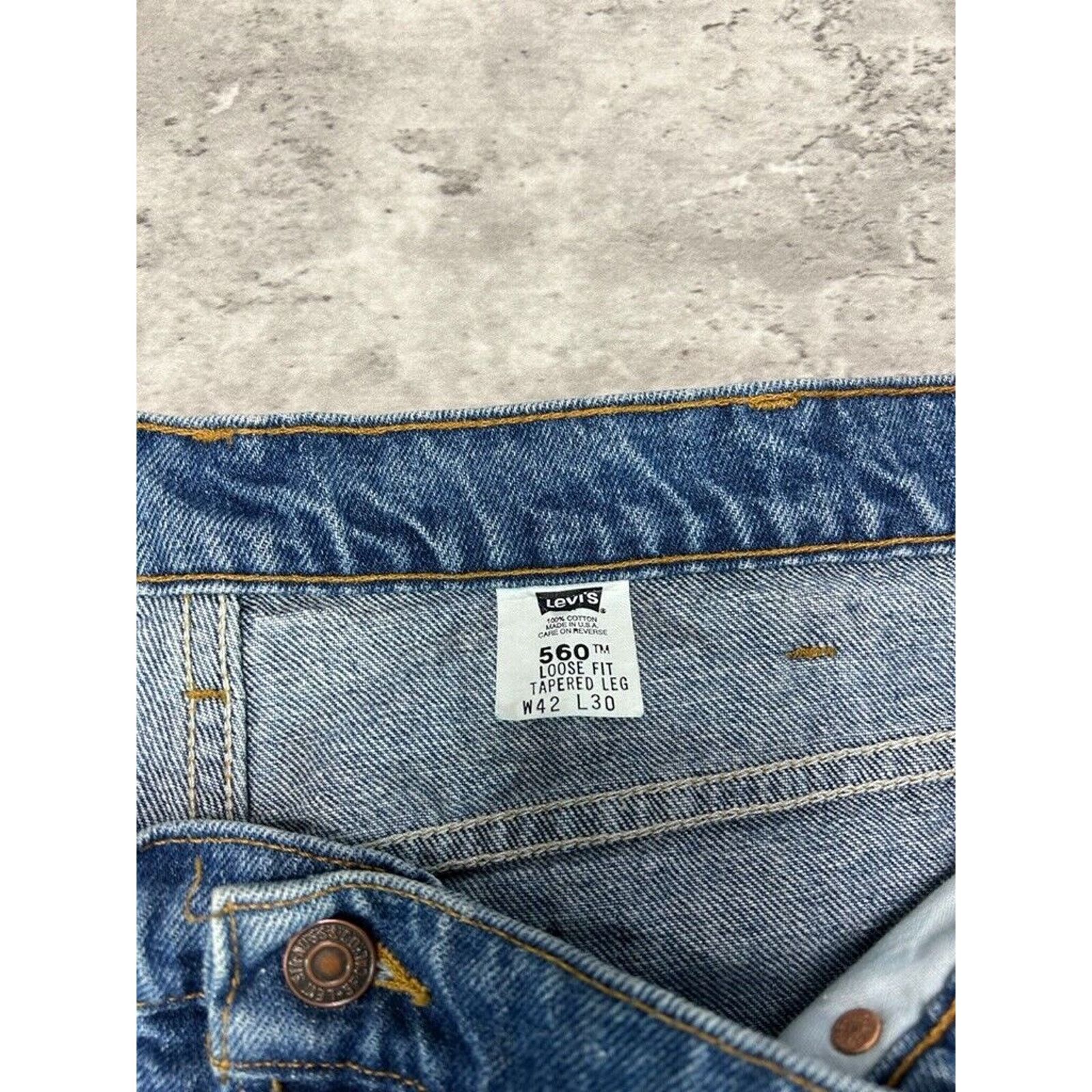 Levi's Vintage 90s Levis 560 Red Tab Tapered Denim Pants Sz 41 Size US 41 - 3 Thumbnail