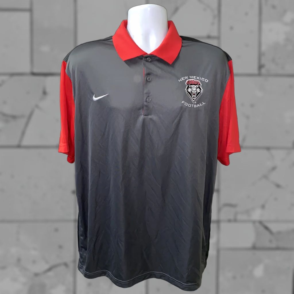 Nike Nike Dri-Fit Mens Gray/Red Short Sleeve Golf Polo Shirt XL Size US XL / EU 56 / 4 - 1 Thumbnail