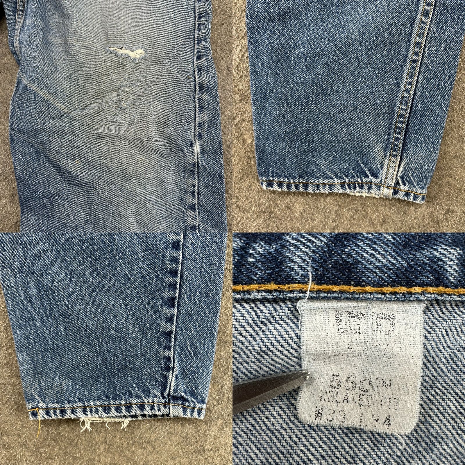 Levi's VTG Levi's 550 Jeans Mens 38x34 Blue Relaxed Taper Distressed 5-Pocket Denim Cotton 36 Waist 34 Inseam Vintage 90s Shirt? Size US 38 / EU 54 - 8 Thumbnail