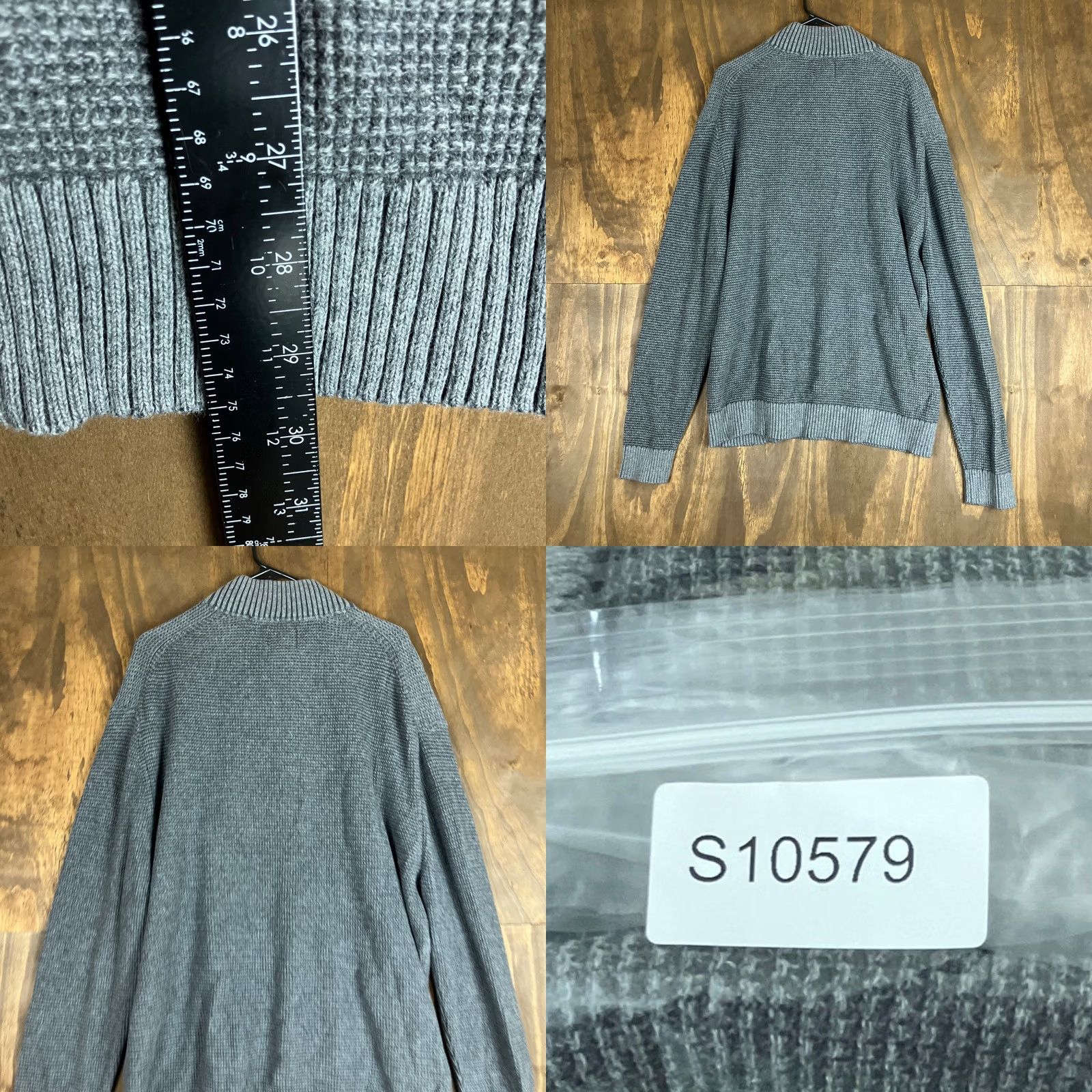 Vintage St. John's Bay Mens Sweater Gray Pullover Henley Outdoors 100% Cotton 2XL Knitted Tight-Knit Wool? Size US XXL / EU 58 / 5 - 8 Thumbnail