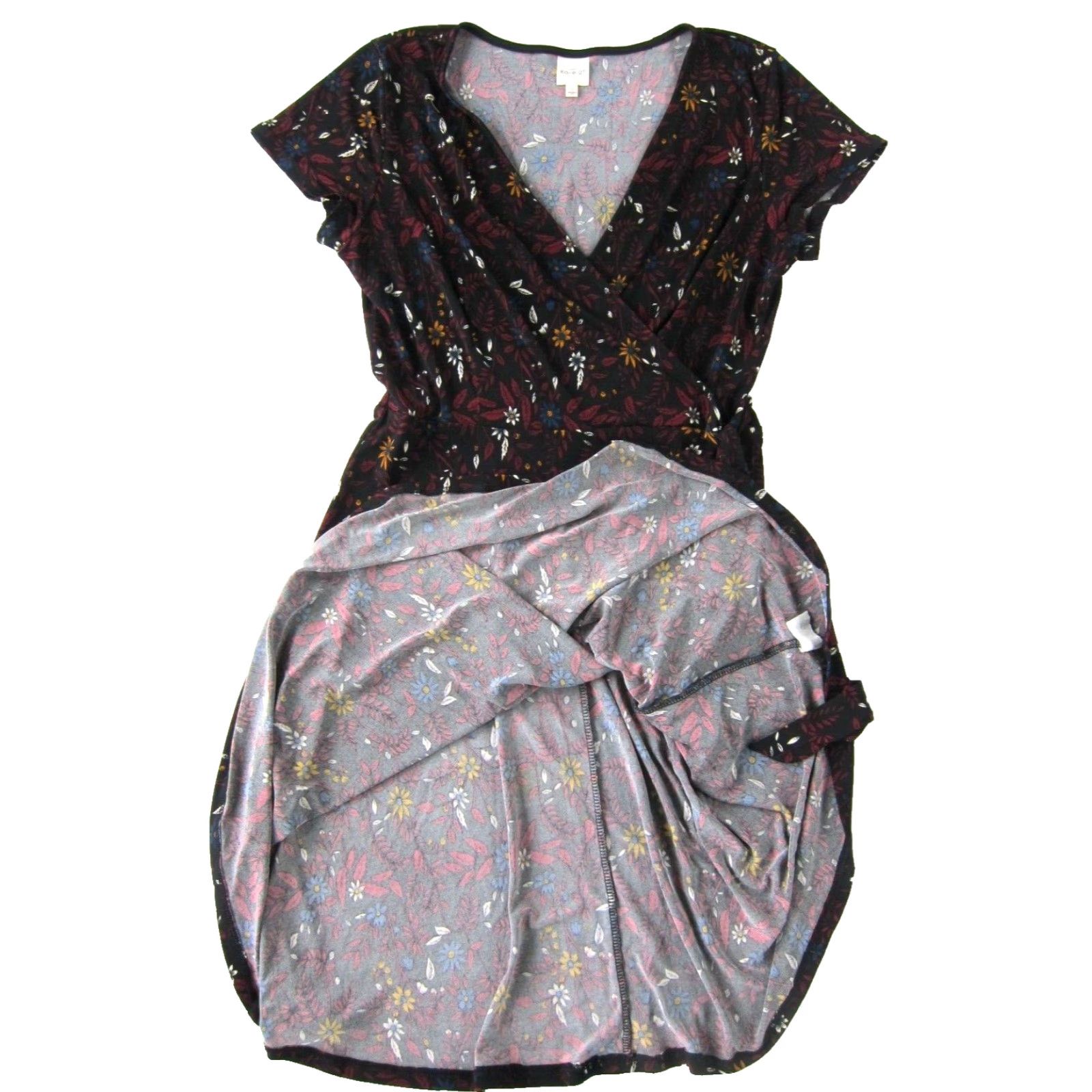 Vintage Kaileigh Dress Main Selling Point Brand Kaileigh Black Yellow Red Blue Stretch V-Neck Short Sleeve Midi Dress Small Size 28" / US 6 / IT 42 - 6 Thumbnail