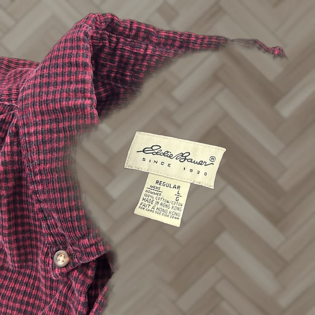 Eddie Bauer VTG Eddie Bauer Corduroy Flannel Long Sleeve Button Front Shirt Men's Large Red Size US L / EU 52-54 / 3 - 1 Thumbnail