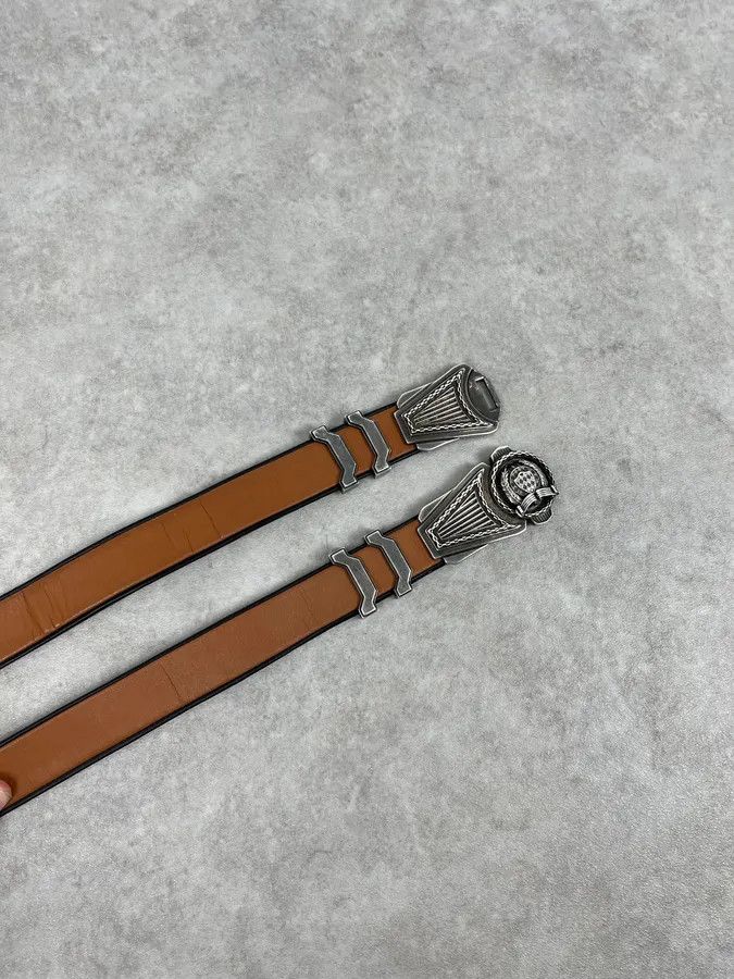 Balmain SS2013 Balmain Brown Leather Belt Crest Buckle Size ONE SIZE - 3 Thumbnail