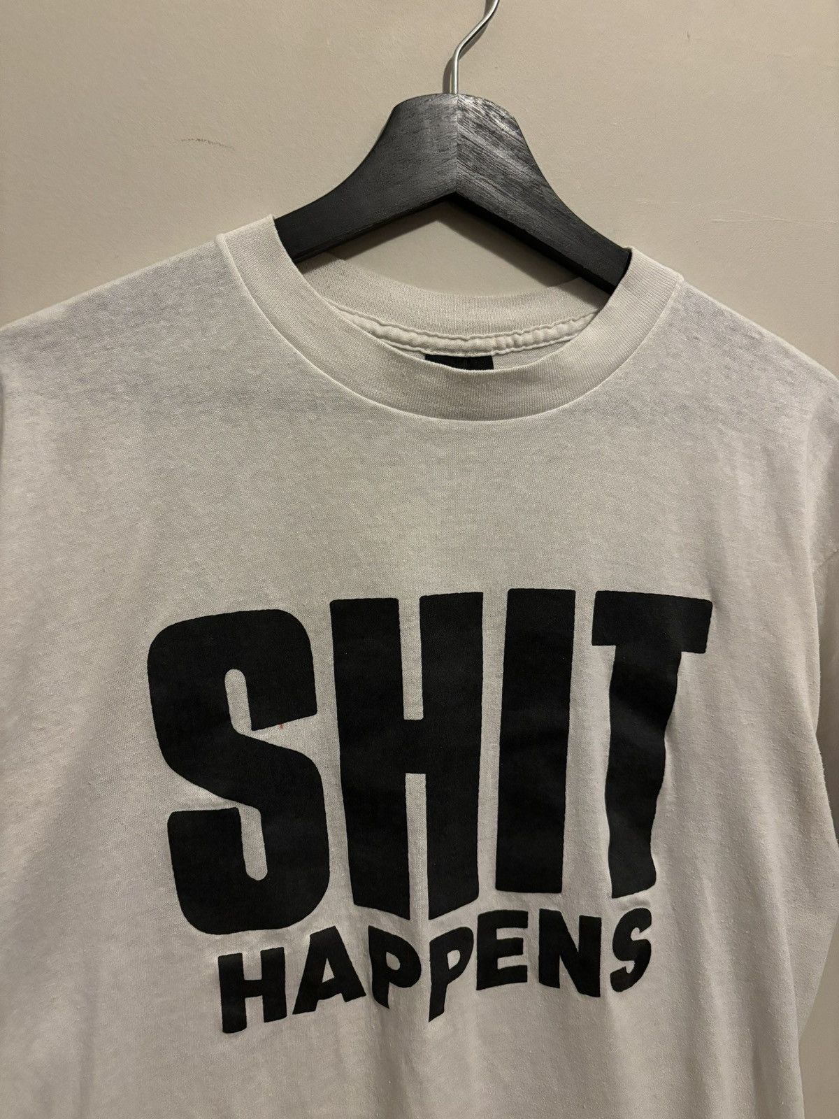 Vintage 1980s “S##t Happens” Humor Text Tee Size US L / EU 52-54 / 3 - 4 Thumbnail
