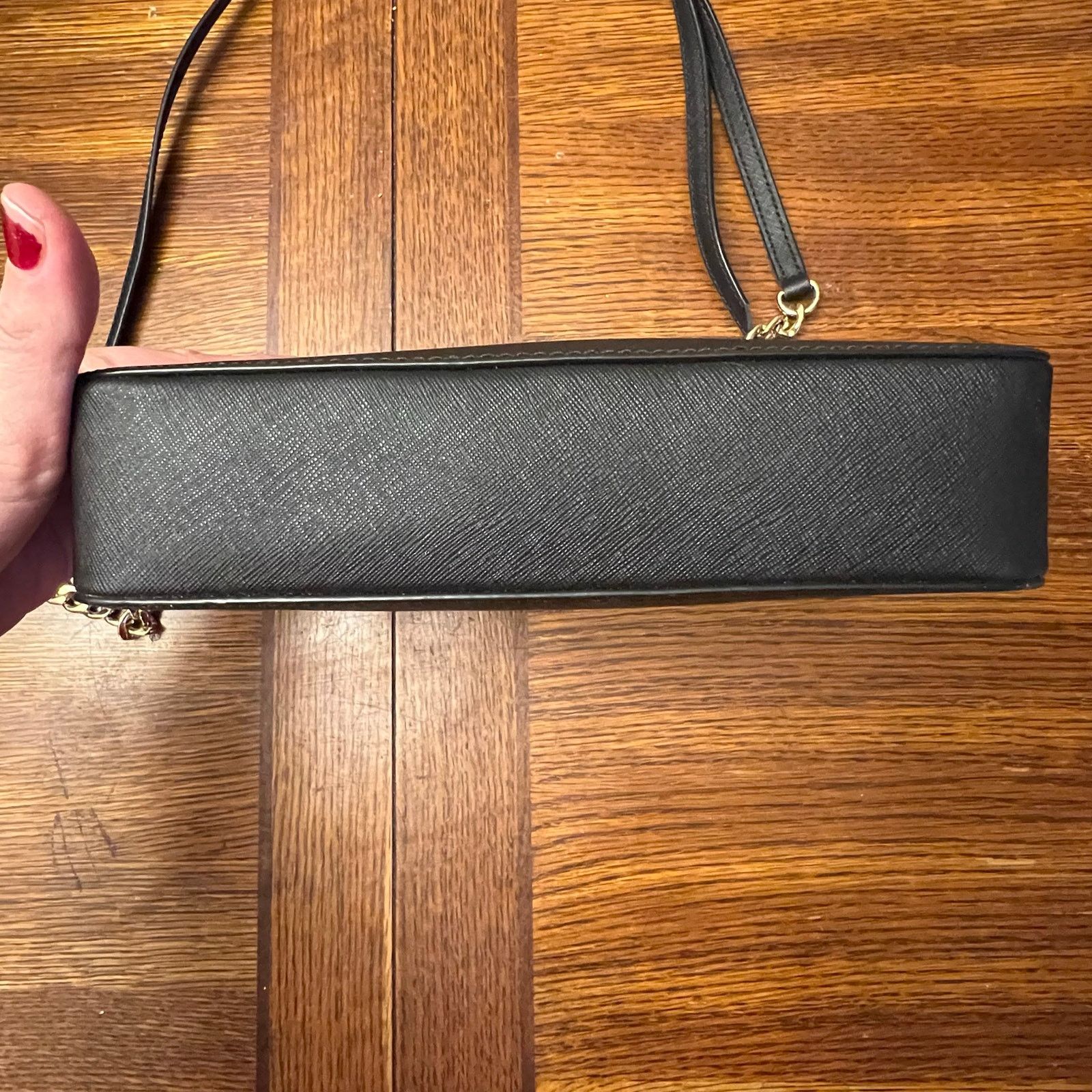 Michael Kors Michael Kors Jet Set Large Black Saffiano Crossbody Chain Size ONE SIZE - 11 Thumbnail