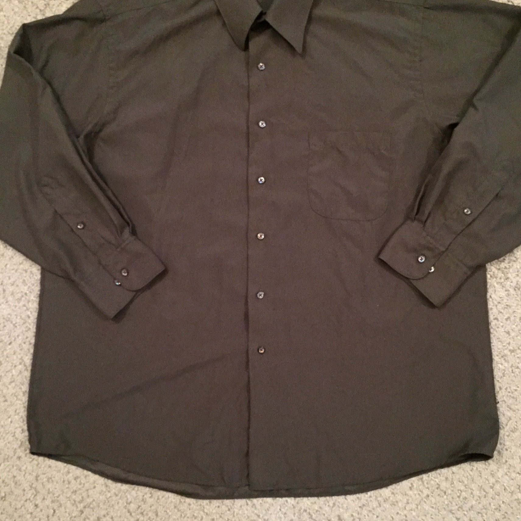 Geoffrey Beene Geoffrey Beene Shirt Mens 17.5 Green Microfiber Long Sleeve Button Up Size US XXL / EU 58 / 5 - 4 Thumbnail