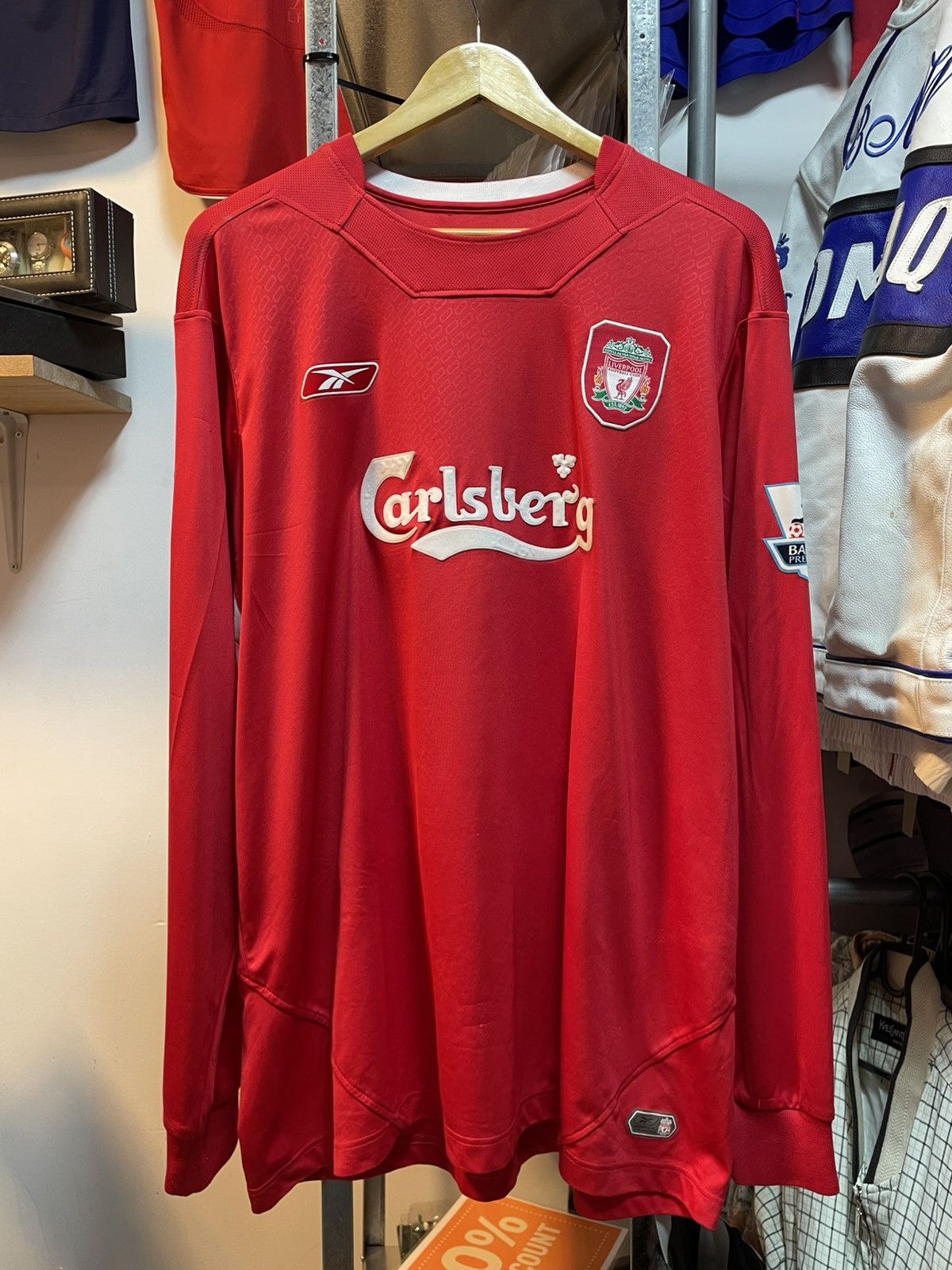 Reebok Vintage 2004-2005 Liverpool Long Sleeves Home Kit GERRARD 17 Size US XL / EU 56 / 4 - 2 Thumbnail