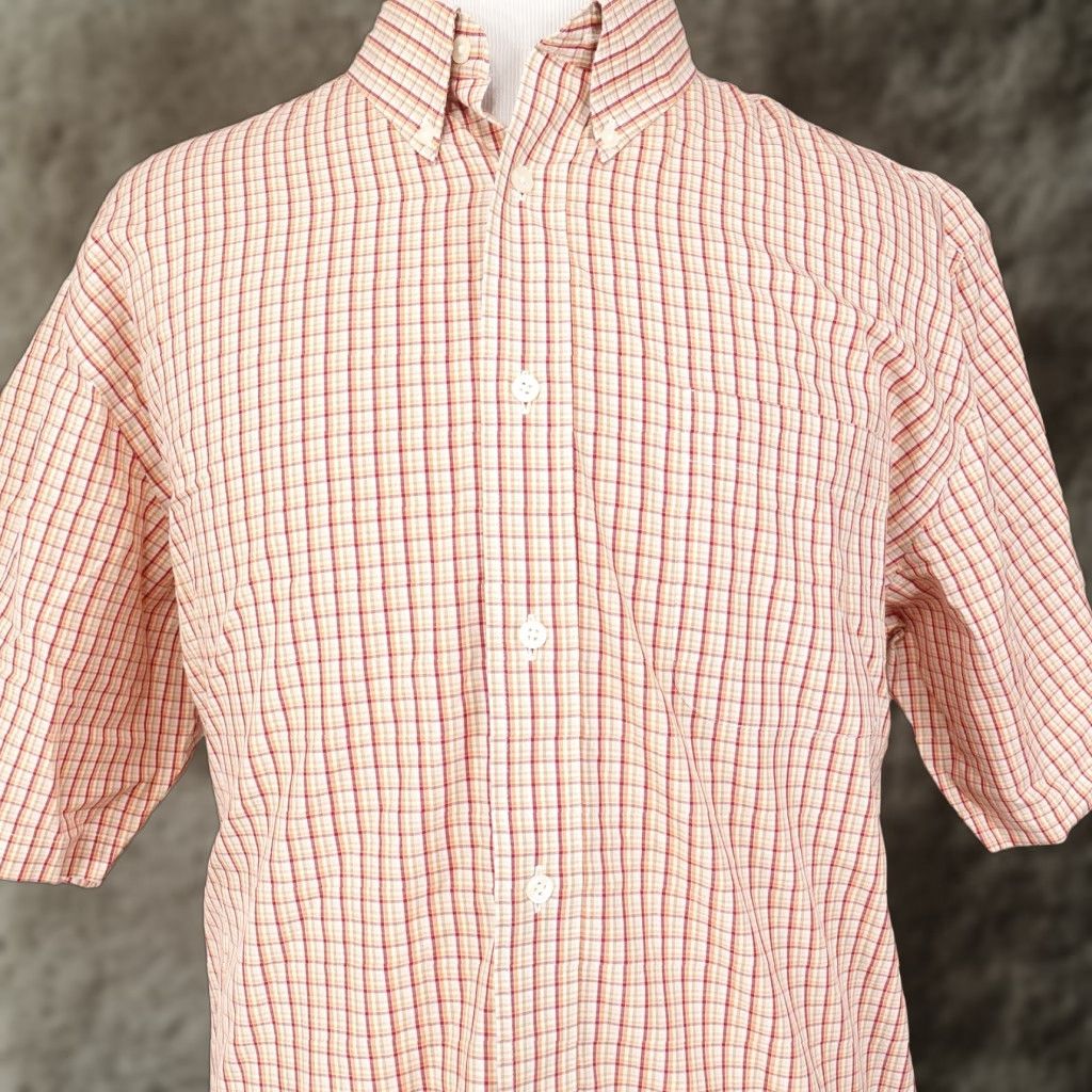 Eddie Bauer Eddie Bauer Men's XL Short Sleeve Shirt Red Plaid Cotton Casual Button-Down Wrinkle Resistant Size US XL / EU 56 / 4 - 1 Thumbnail