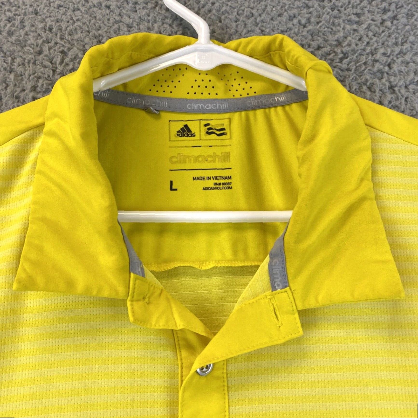 Adidas adidas Polo Golf Mens Shirt Short Sleeve Size L Yellow 65-18 Size US L / EU 52-54 / 3 - 3 Thumbnail