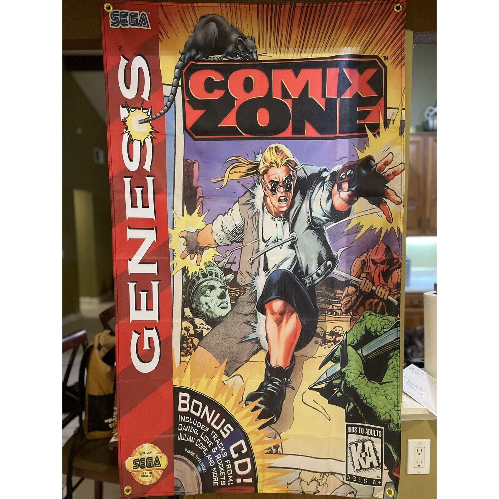 Other Comix Zone 5ft Flag Sega Genesis 1995 Banner Poster Size ONE SIZE - 1 Thumbnail