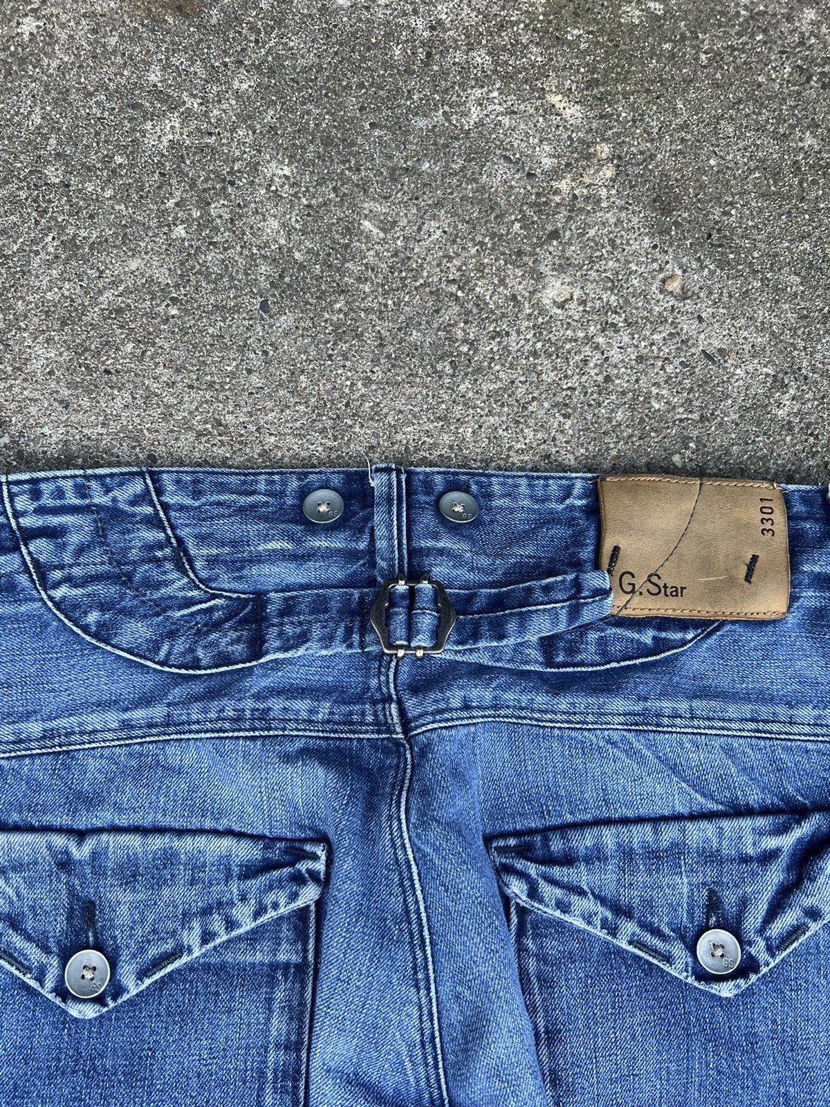 Balmain Vintage G Star Balmain Style Buckle Back Denim Jeans Size US 32 / EU 48 - 7 Thumbnail