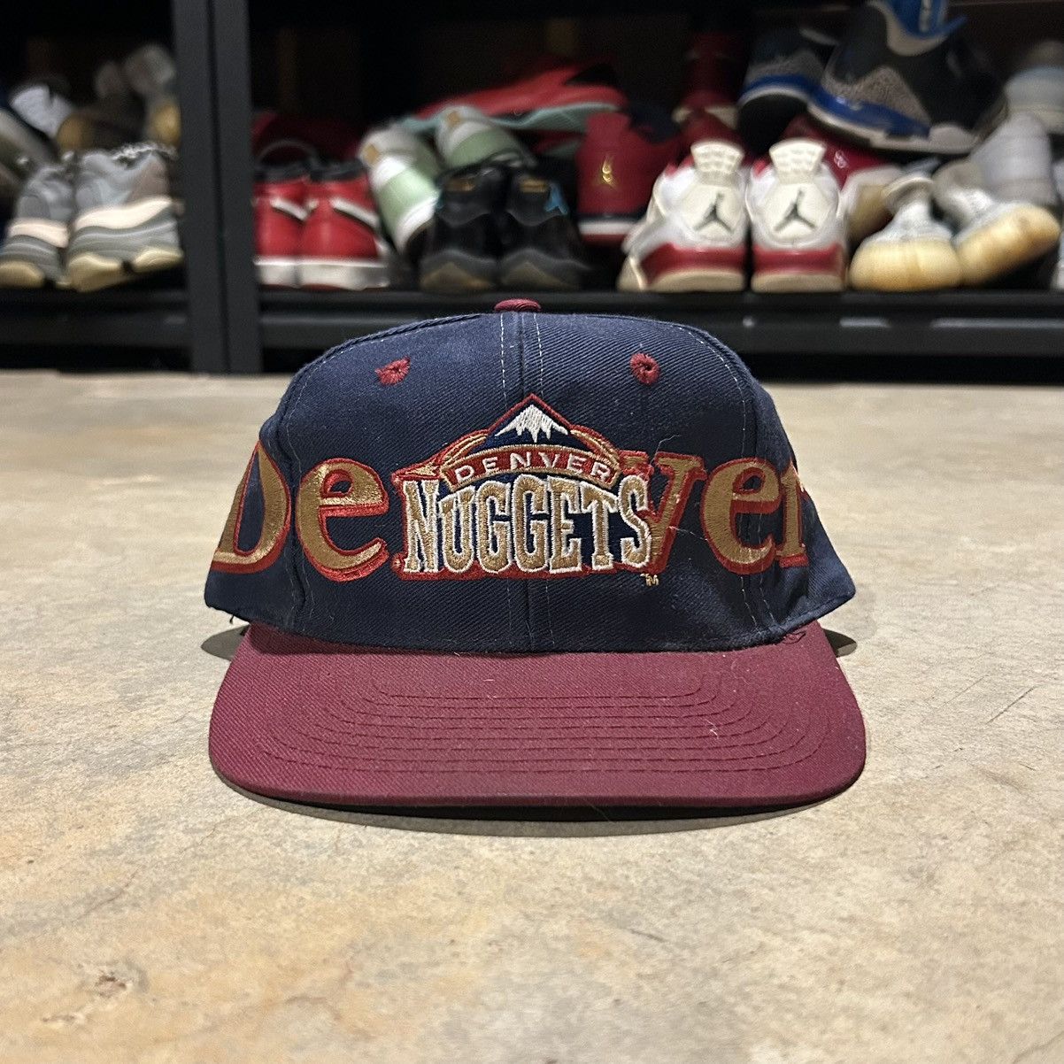 Logo 7 Vintage 1990s Denver Nuggets Wrap Around NBA Snapback Hat Size ONE SIZE - 1 Thumbnail