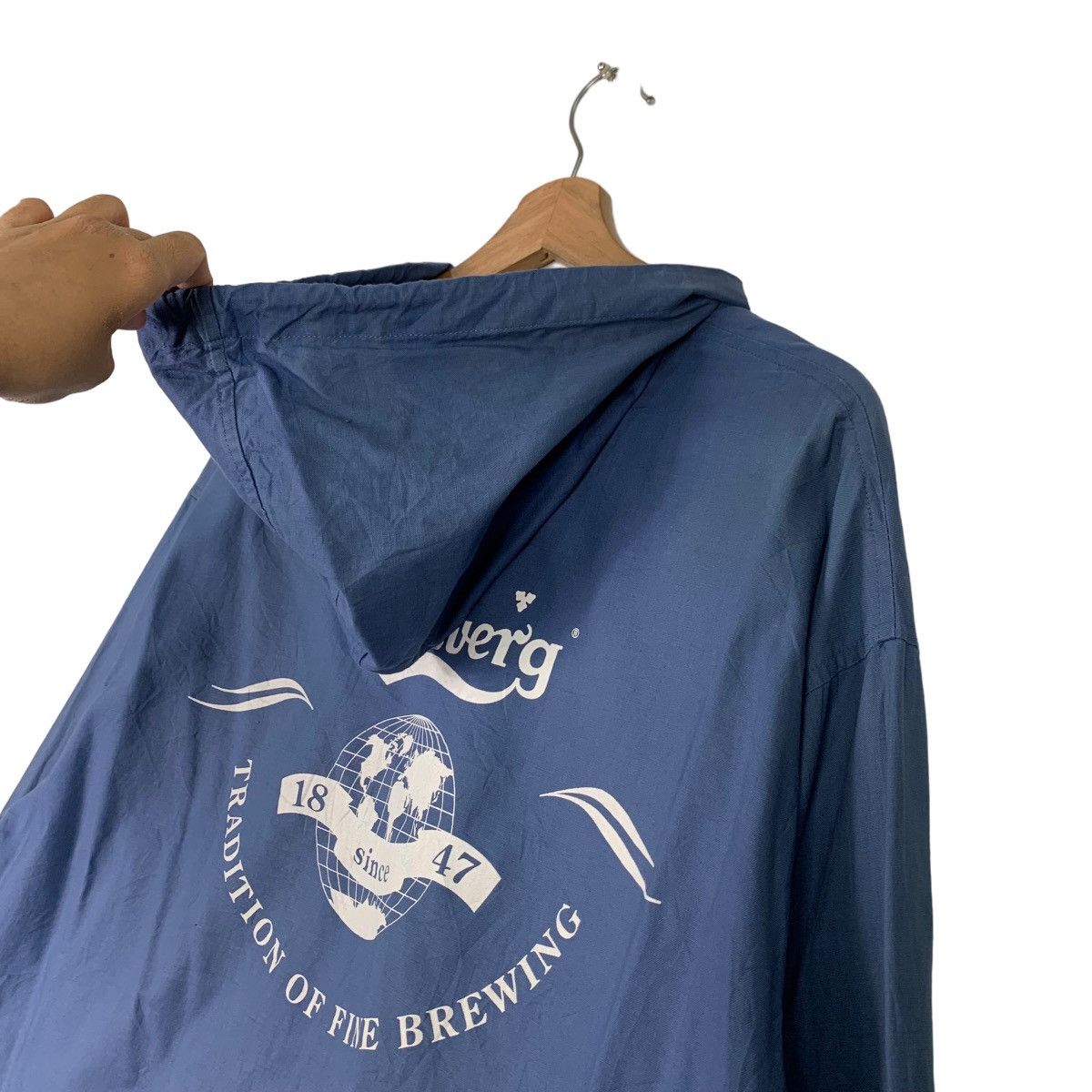 Drink Beer Save Water CARLSBERG Big Logo Hoodie Light Jacket #0547-C25 Size US L / EU 52-54 / 3 - 3 Thumbnail