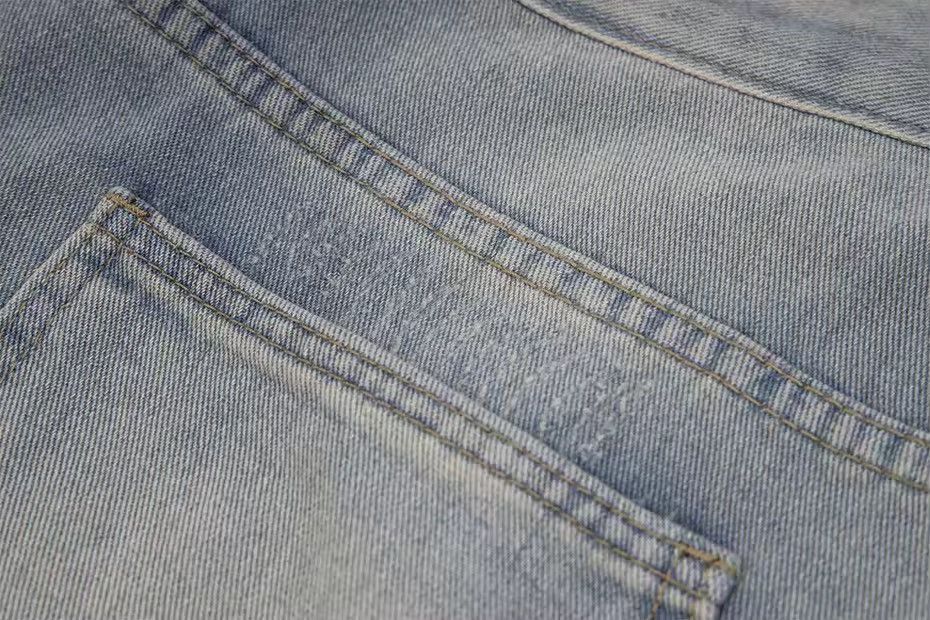 Other Washed Rhinestone River Denim Vintage Ripped Hole Shorts Y2k Size US 30 / EU 46 - 7 Thumbnail