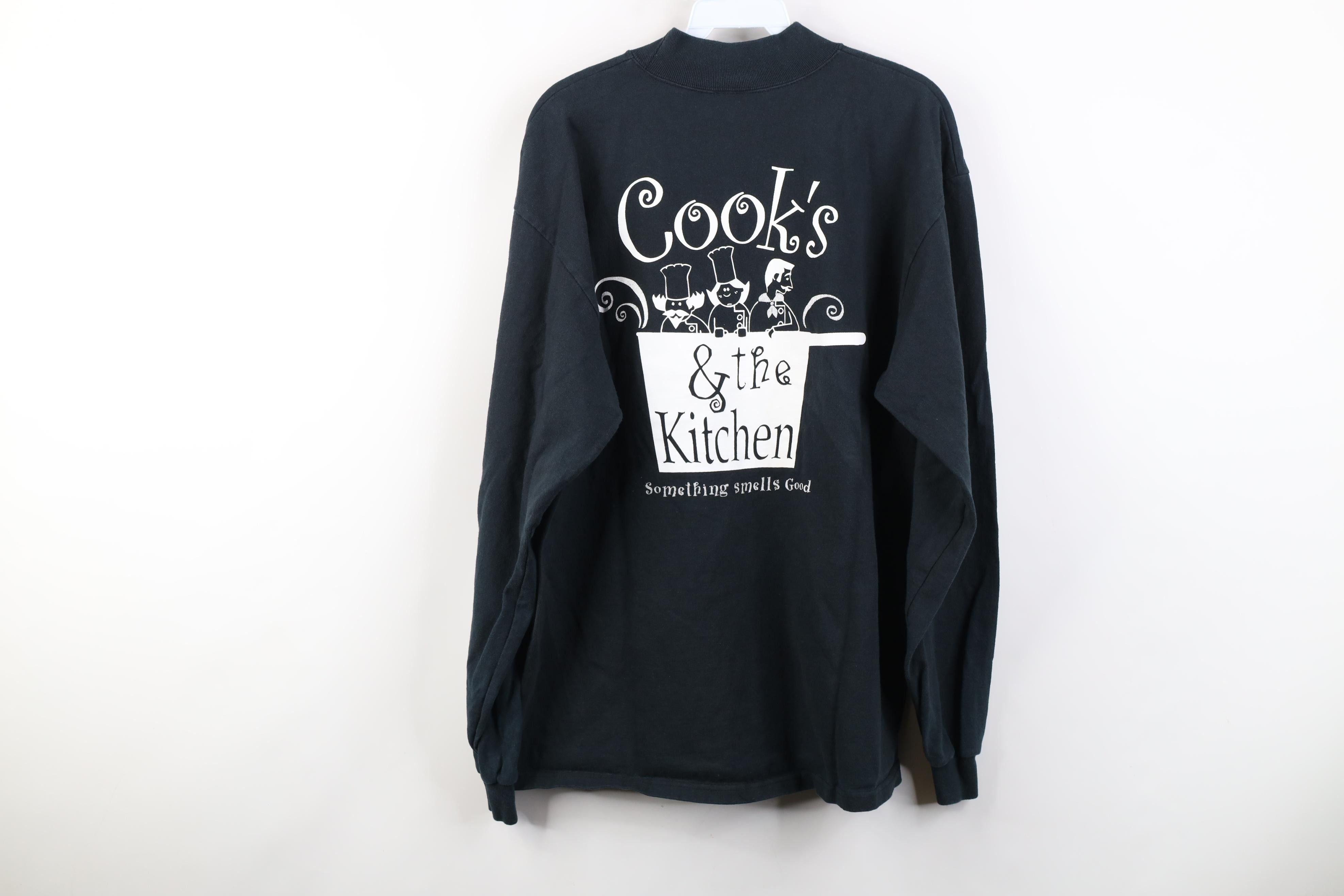 Vintage Vintage 90s Y2K Cook's And the Kitchen Mock Neck T-Shir Size US L / EU 52-54 / 3 - 16 Thumbnail