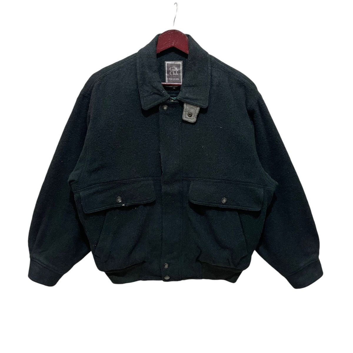 Designer × Vintage Vintage 90s Gulk Club For Nice Man Wool Bomber Jacket Size US M / EU 48-50 / 2 - 1 Thumbnail