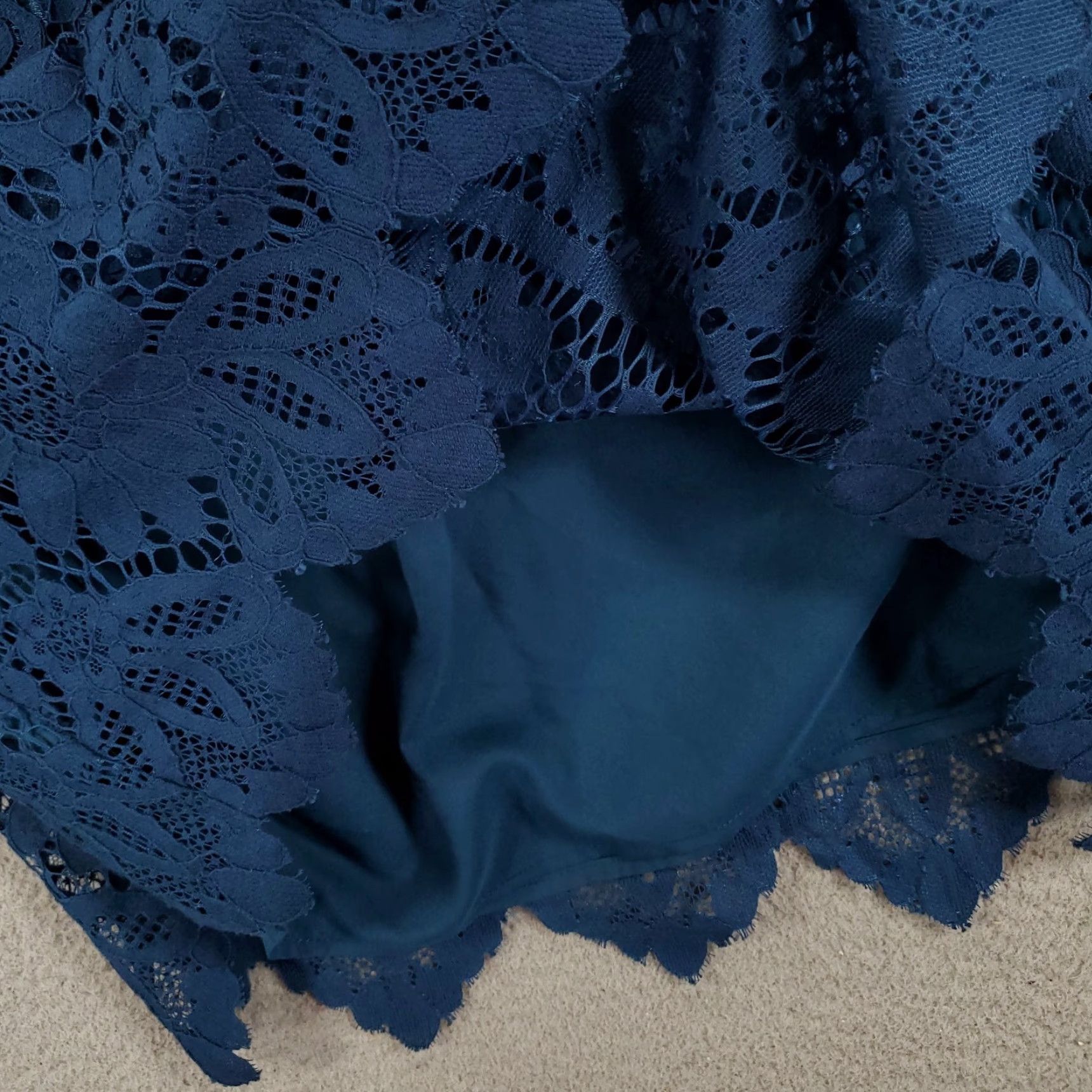 Loft LOFT Womens Lace Mini Dress Size Small Teal Blue Scalloped Hem NWT Size S / US 4 / IT 40 - 5 Thumbnail