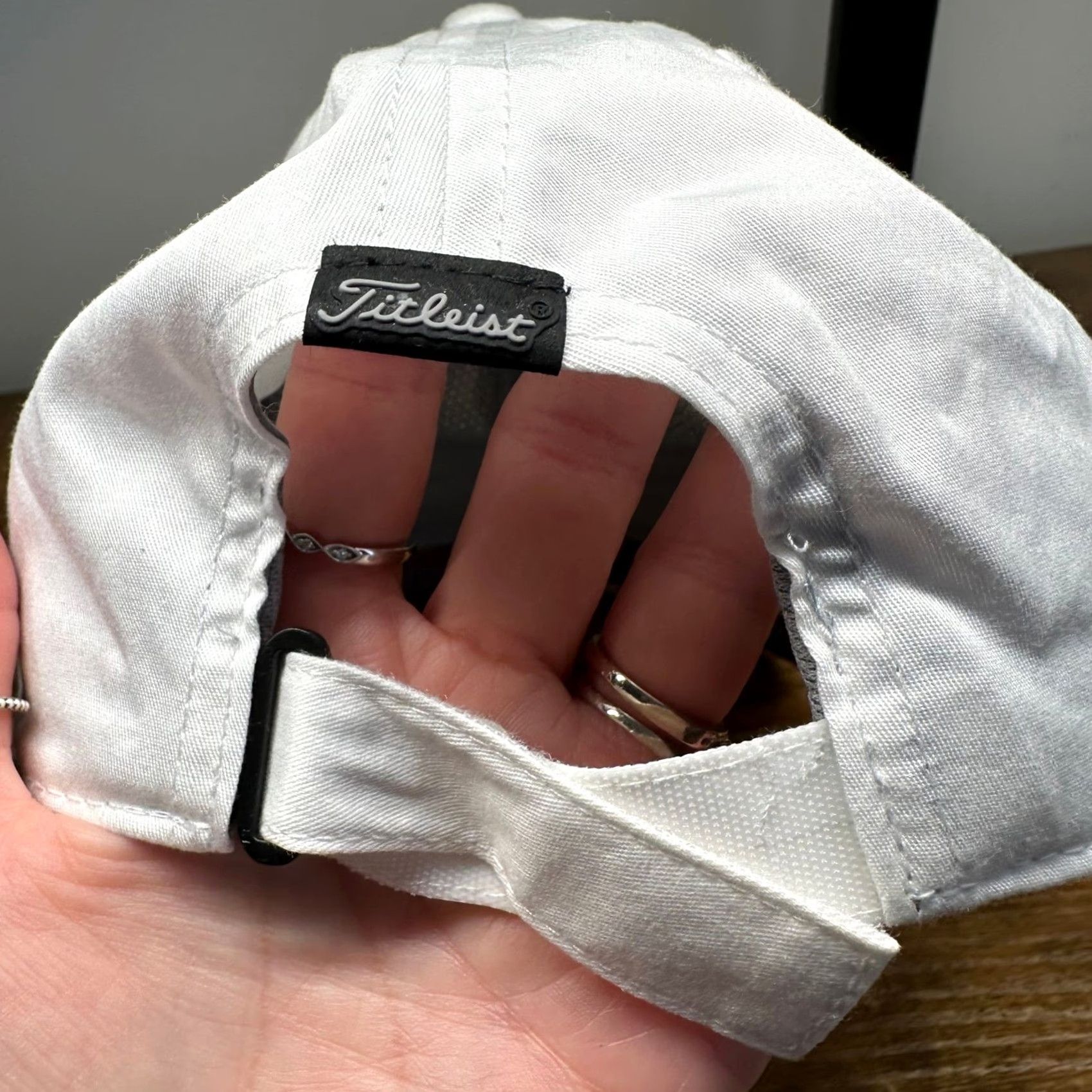 Titleist Titleist Golf Hat White Adjustable Strapback Baseball Cap Black Circle Logo Cap Mens WB Twill Cotton Baseball Cap Size ONE SIZE - 4 Thumbnail