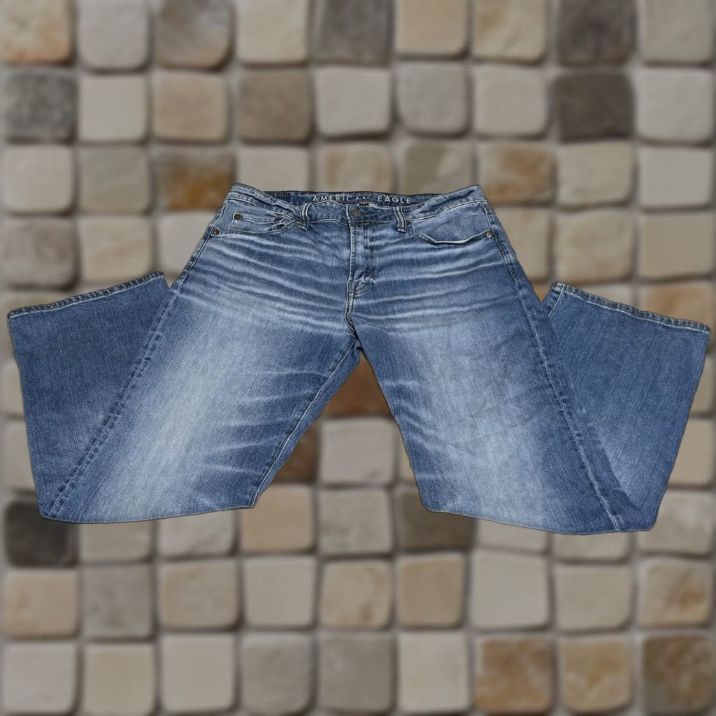 American Eagle Outfitters American Eagle Outfitters Jeans Bootscut Denim 5-Pocket Regular 33x28 33x30 Mens Blue Vintage No Size US 33 - 1 Thumbnail