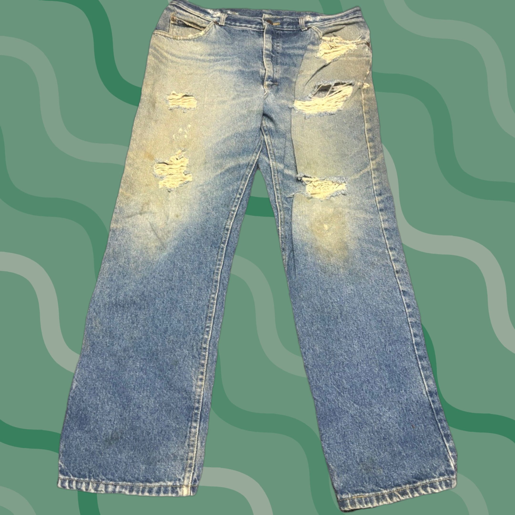 Lee VINTAGE Lee Premium Classic 90s Jeans - Classic Fit Straight Data 38x30 Mens Regular Blue Denim Jeans Size US 38 / EU 54 - 1 Thumbnail