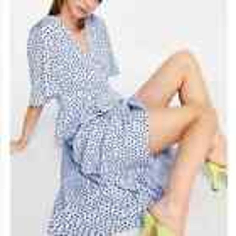 Ted Baker TED BAKER MABBEL DOTTY PEPLUM Polka Dot DRESS, BLUE/BLACK Size XS / US 0-2 / IT 36-38 - 3 Thumbnail